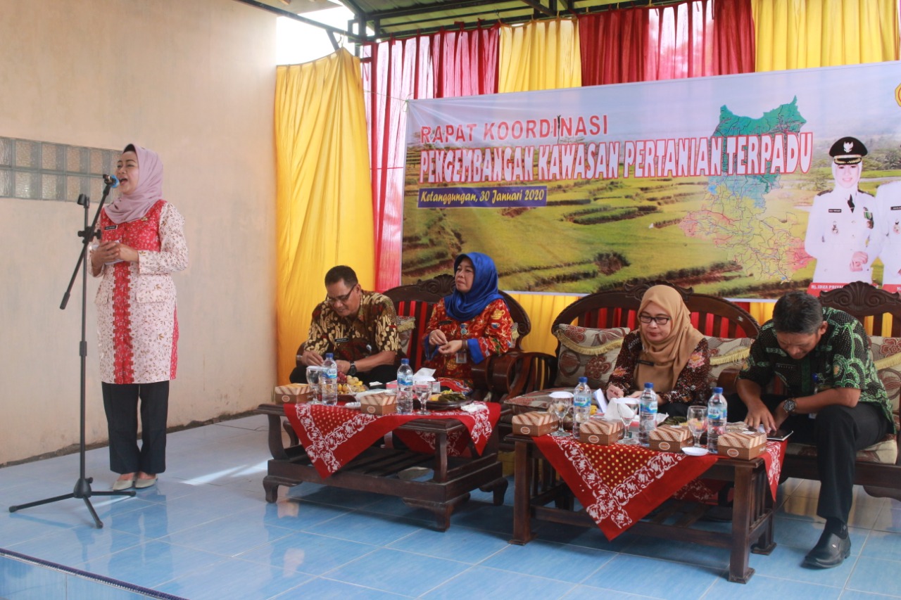 Rakor rangka pengembangan kawasan pertanian terpadu di Aula Balai Desa Dukuhturi Kecamatan Ketanggungan, Brebes, Kamis (31/1/2020).