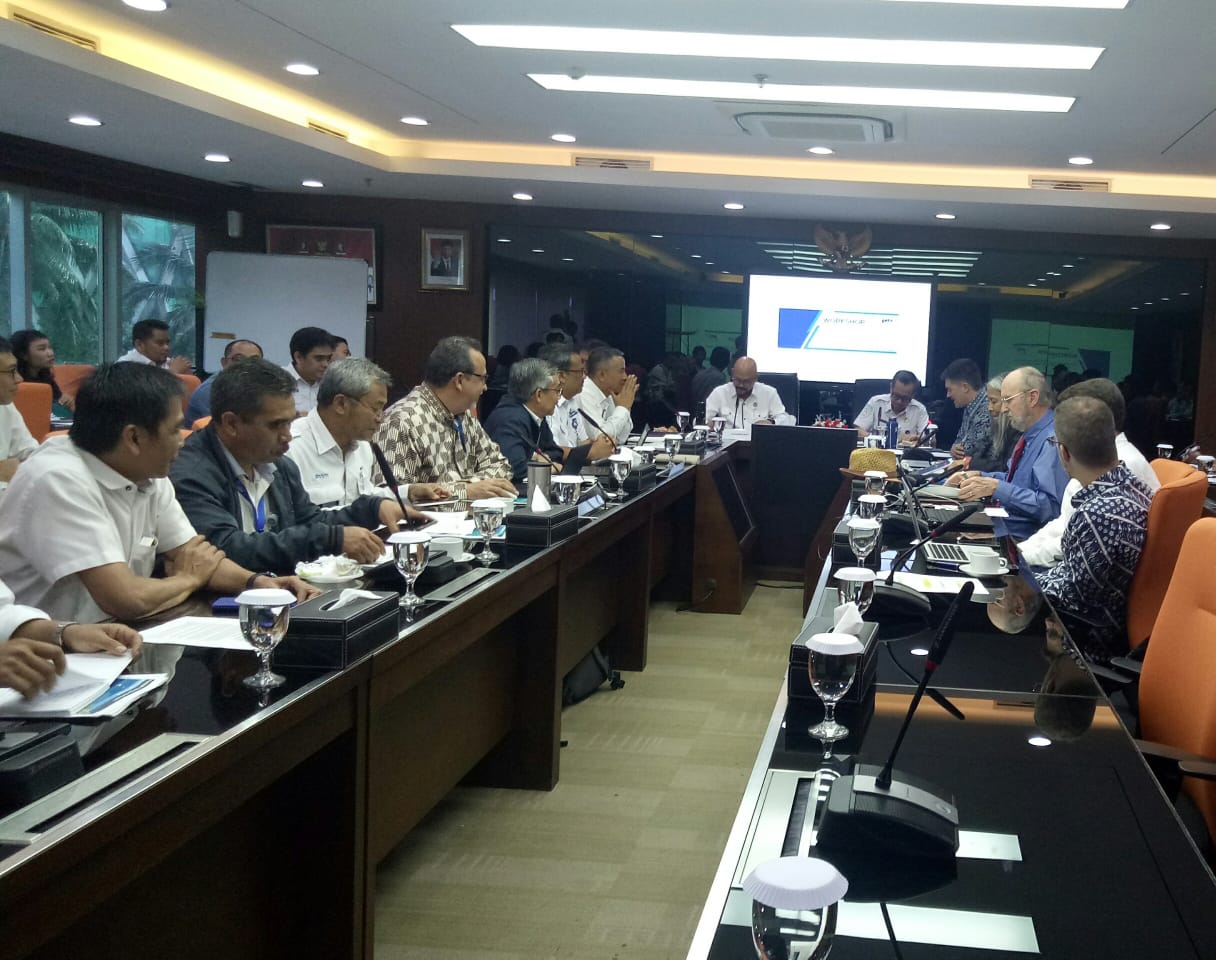 Lokakarya antara Indonesia dan delegasi AS dalam membahas teknologi mitigasi bencana tsunami di BPPT, Senin (13/1/2020).