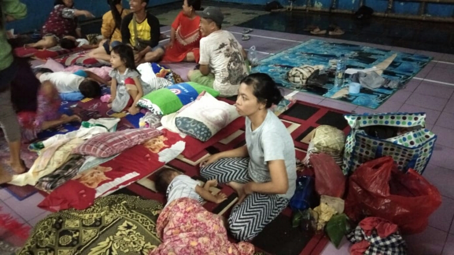 Pengungsi banjir di Pekalongan, Jawa Tengah