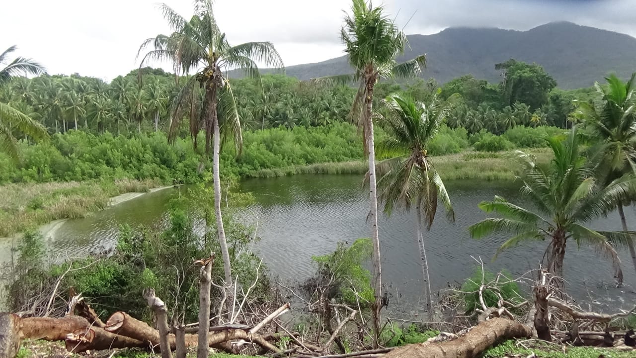 Danau di Desa Lato yang terbentuk akibat tsunami pada 1992.