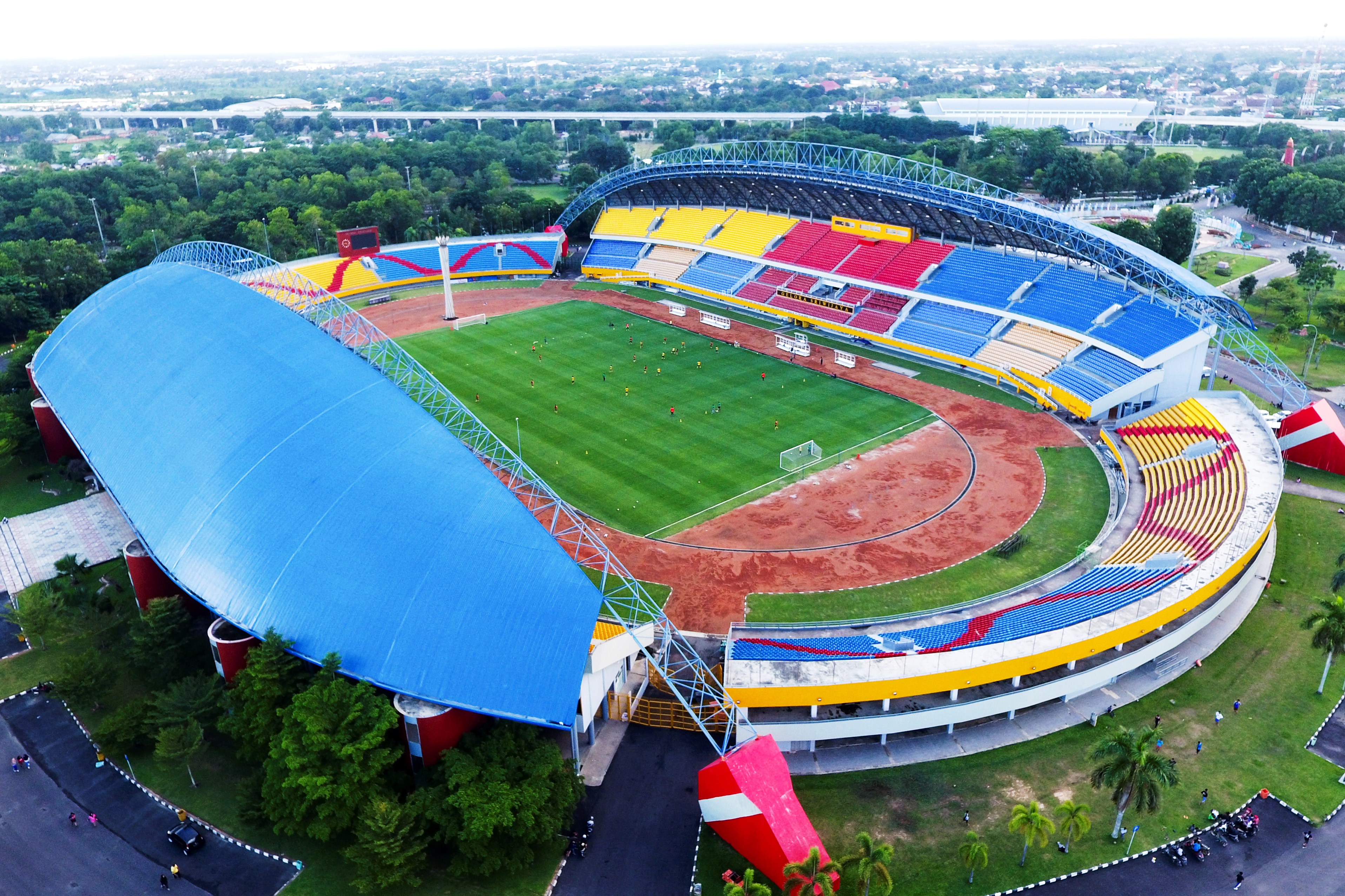 Foto Stadion Gelora Sriwijaya Jakabaring, Palembang, yang diambil pada 2018.