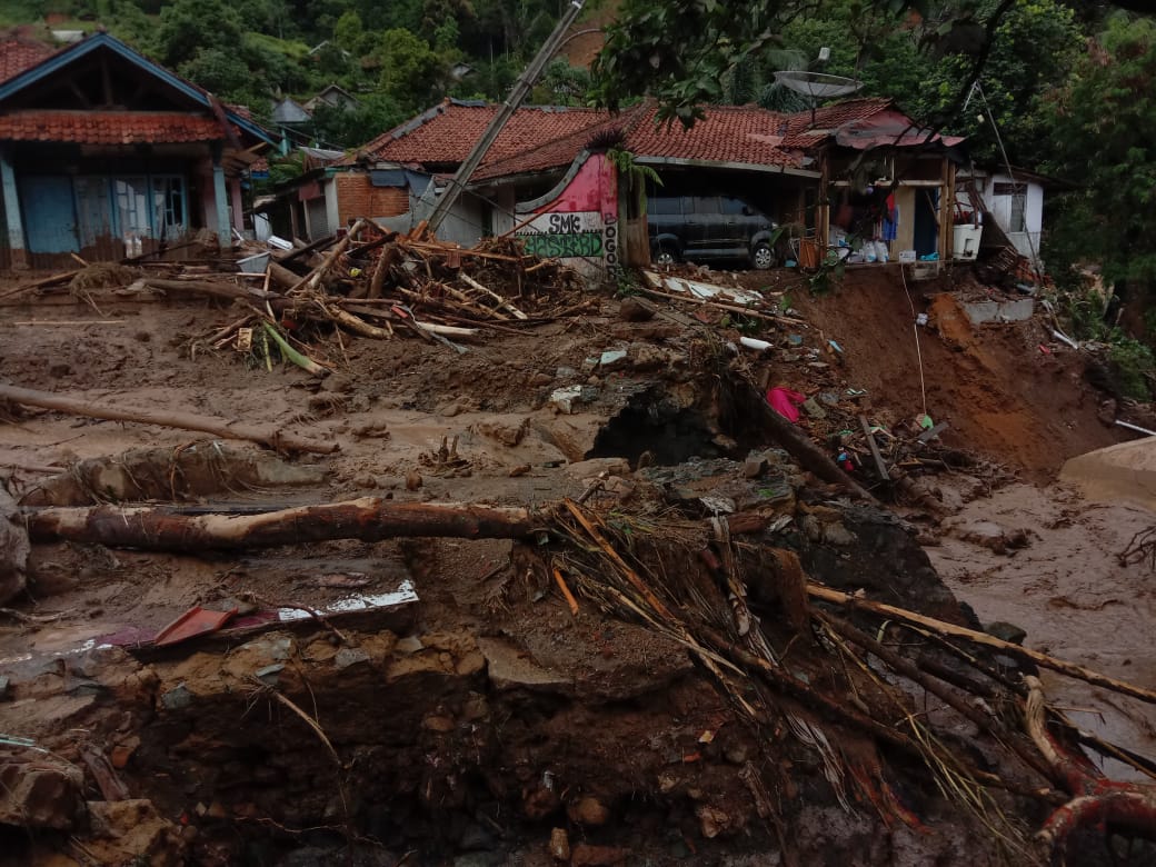 Lokasi bencana bnajir di Cigudeg, Kabupaten Bogor, Jawa Barat