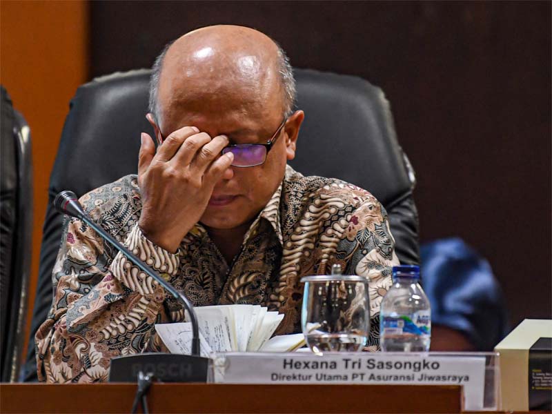 Direktur Utama PT Asuransi Jiwasraya Hexana Tri Sasongko menghadiri acara diksusi Penyelesaian Gagal Bayar Jiwasraya.