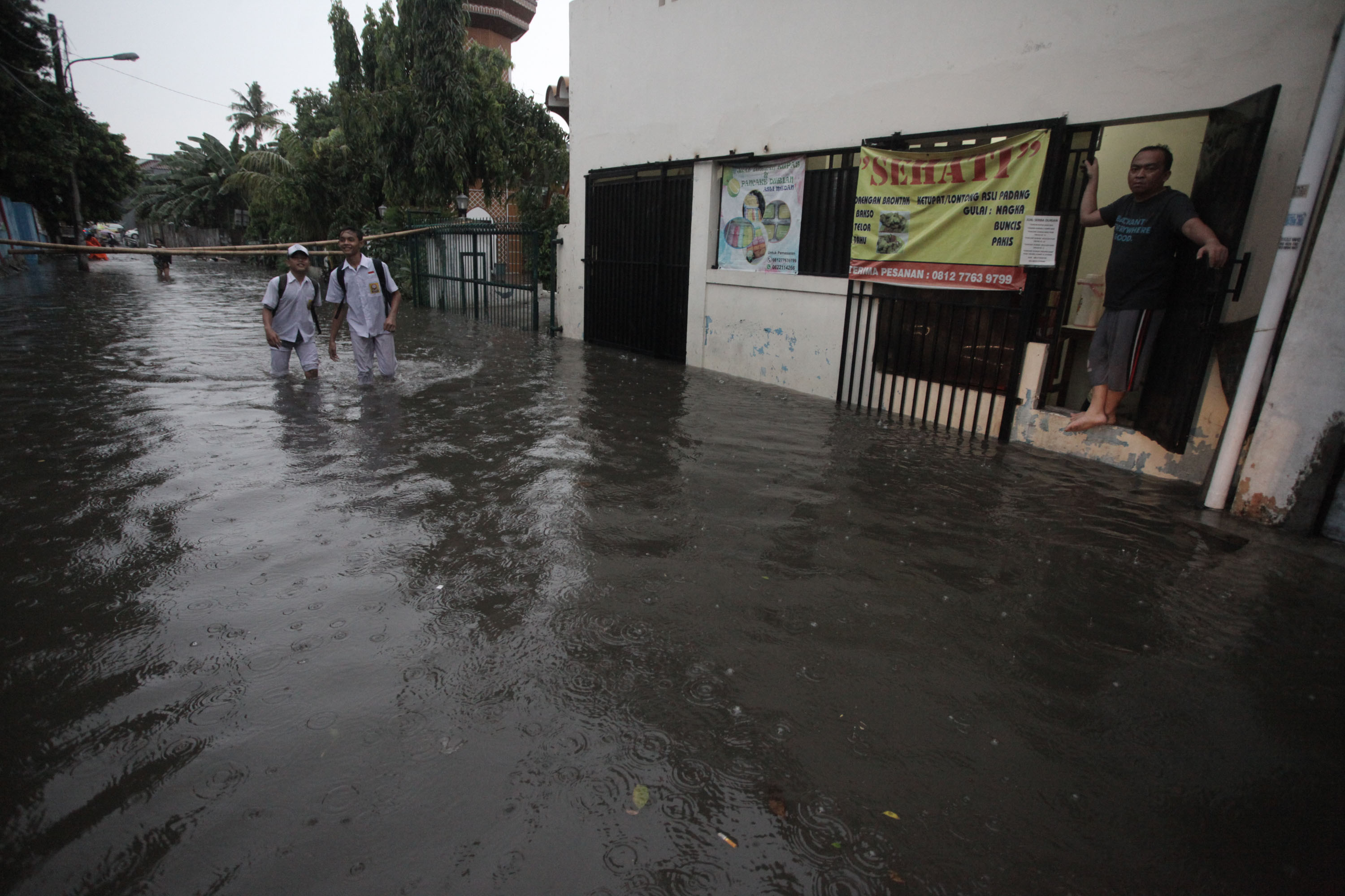Ilustrasi banjir di kawasan Kebon Jeruk pada tahun 2017