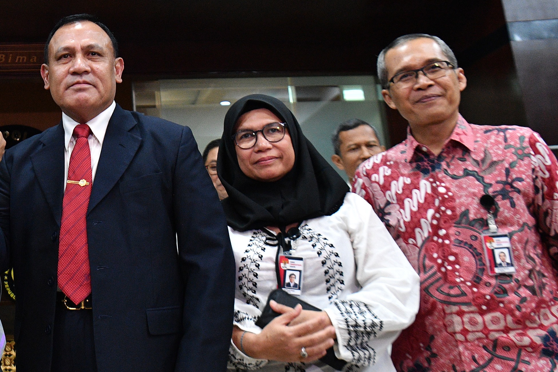 Ketua KPK Firli Bahuri, Wakil Ketua KPK Lili Pintauli Siregar, dan Wakil Ketua KPK Alexander Marwata.