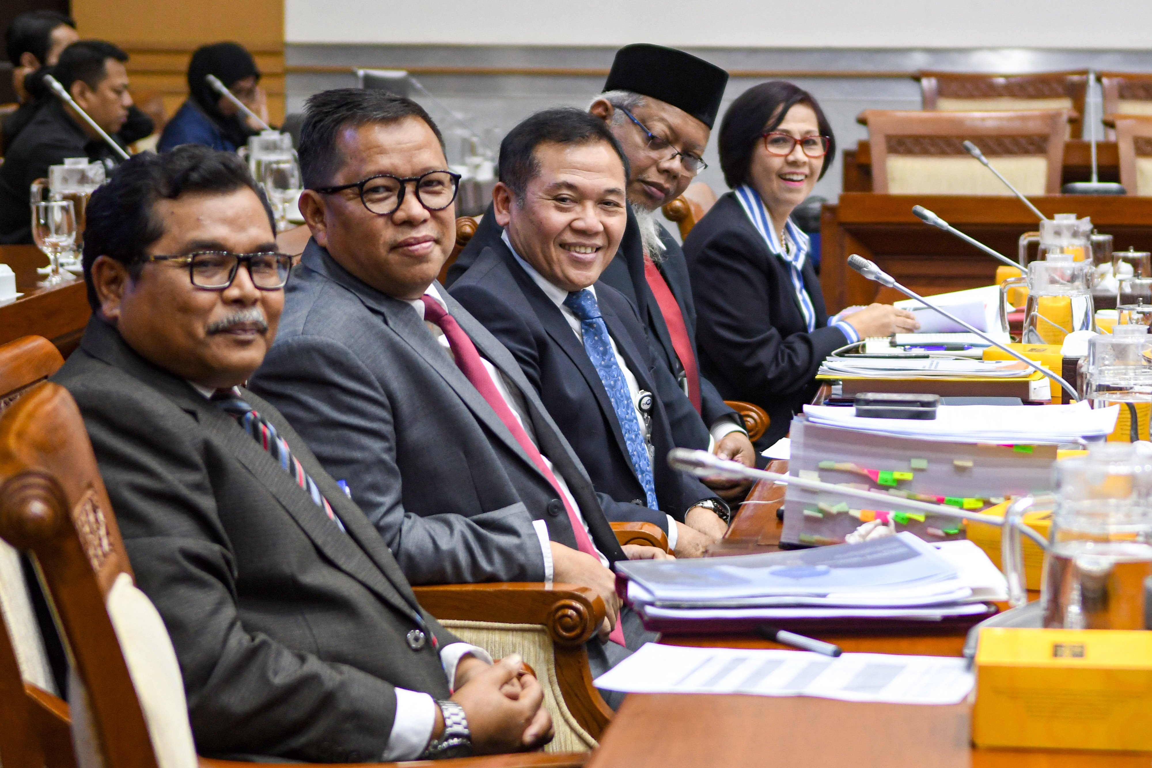 Rapat Dengar Pendapat (RDP) jajaran Dewan Direksi LPP TVRI dengan Komisi I DPR di Kompleks Parlemen, Jakarta, hari ini.