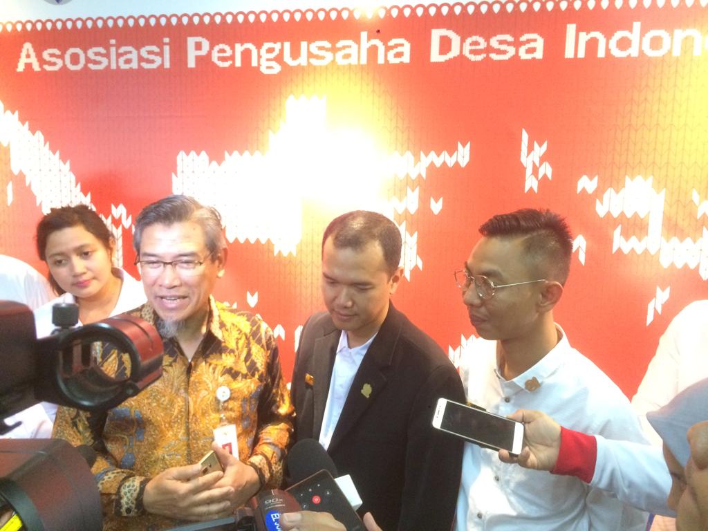 Asosiasi Pengusaha Desa Indonesia (Apedi) melakukan deklarasi nasional di Gedung Smesco, Jakarta, Kamis (30/1). 