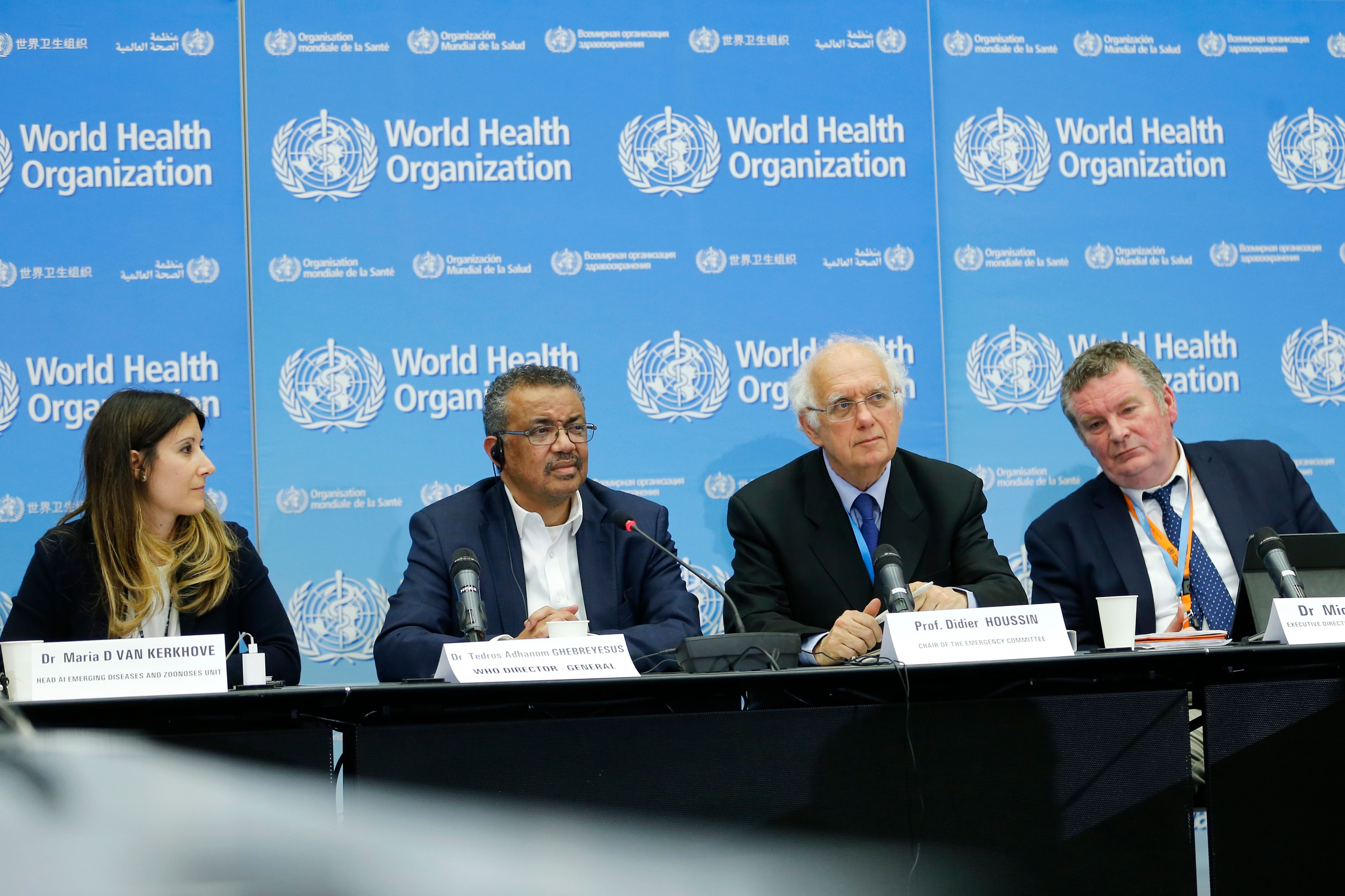 Direktur Jenderal WHO, Tedros Adhanom, melakukan konferensi pers terkait pertemuan komite darurat yang membahas penyebaran virus korona.