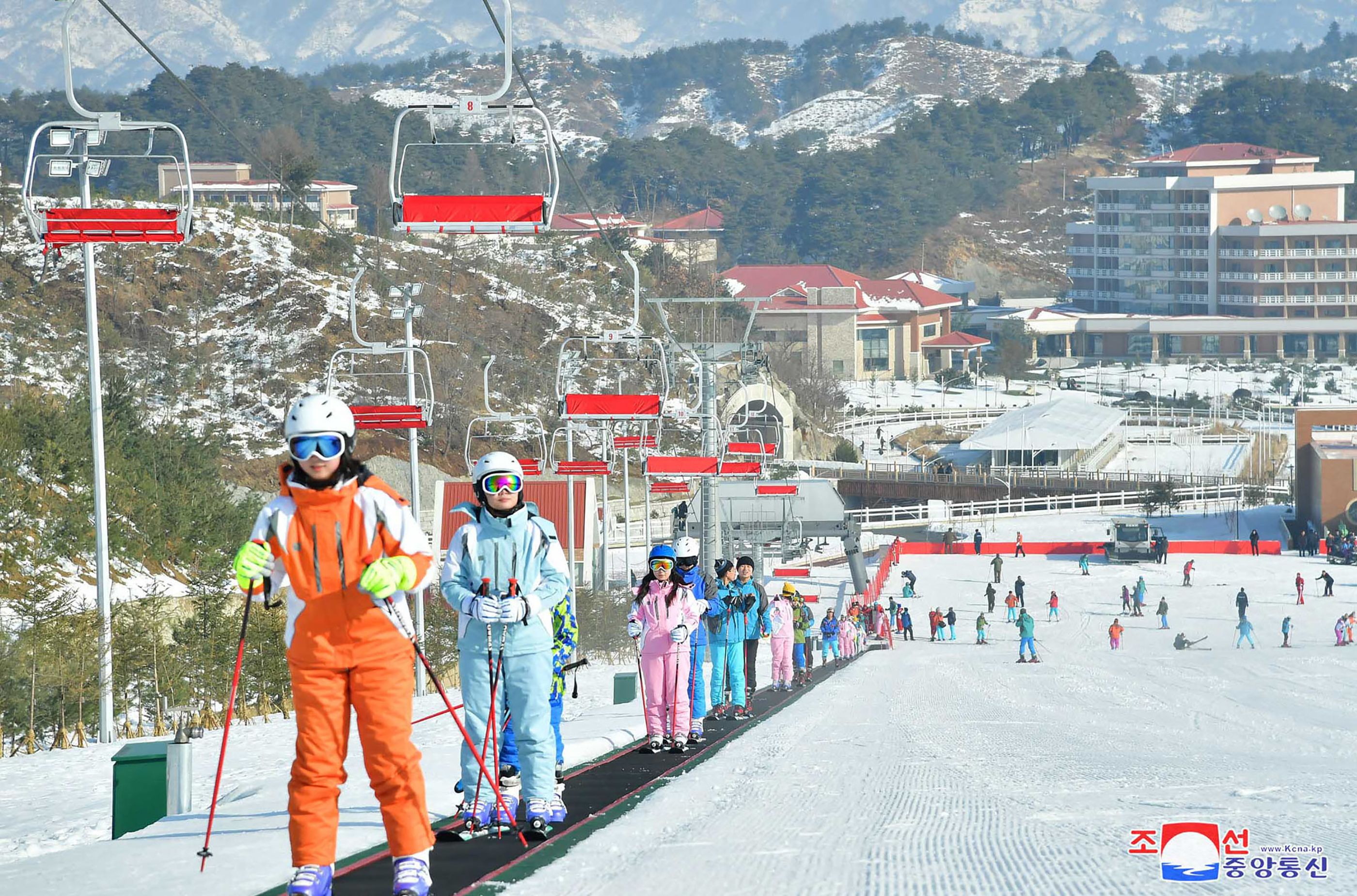 Salah satu tempat pariwisata baru di Yangdok , selatan Provinsi Pyongan, Korut yang baru saja dibuka untuk umum pada 14 Januari 2020.