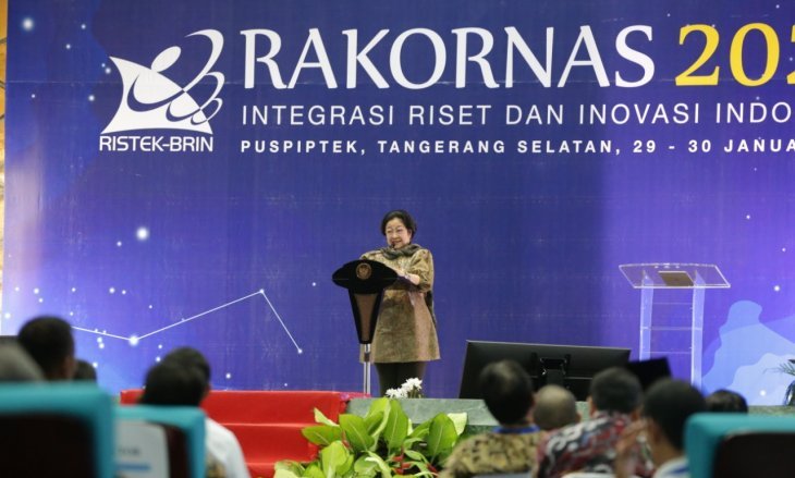 Megawati Soekarnoputri membuka Rakornas Brin