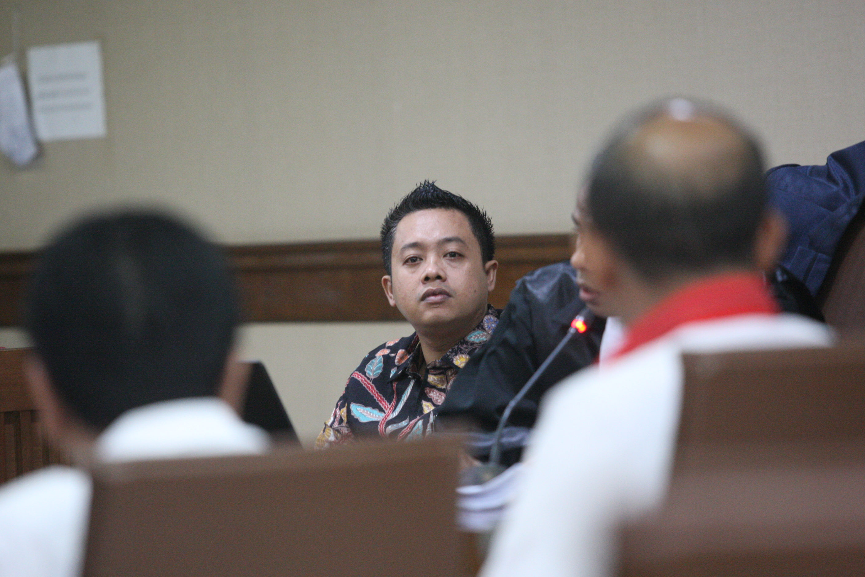  Terdakwa asisten pribadi mantan Menpora Imam Nahrawi, Miftahul Ulum mengikuti sidang lanjutan di PengadiIan Tipikor, Jakarta, Kamis (6/2).