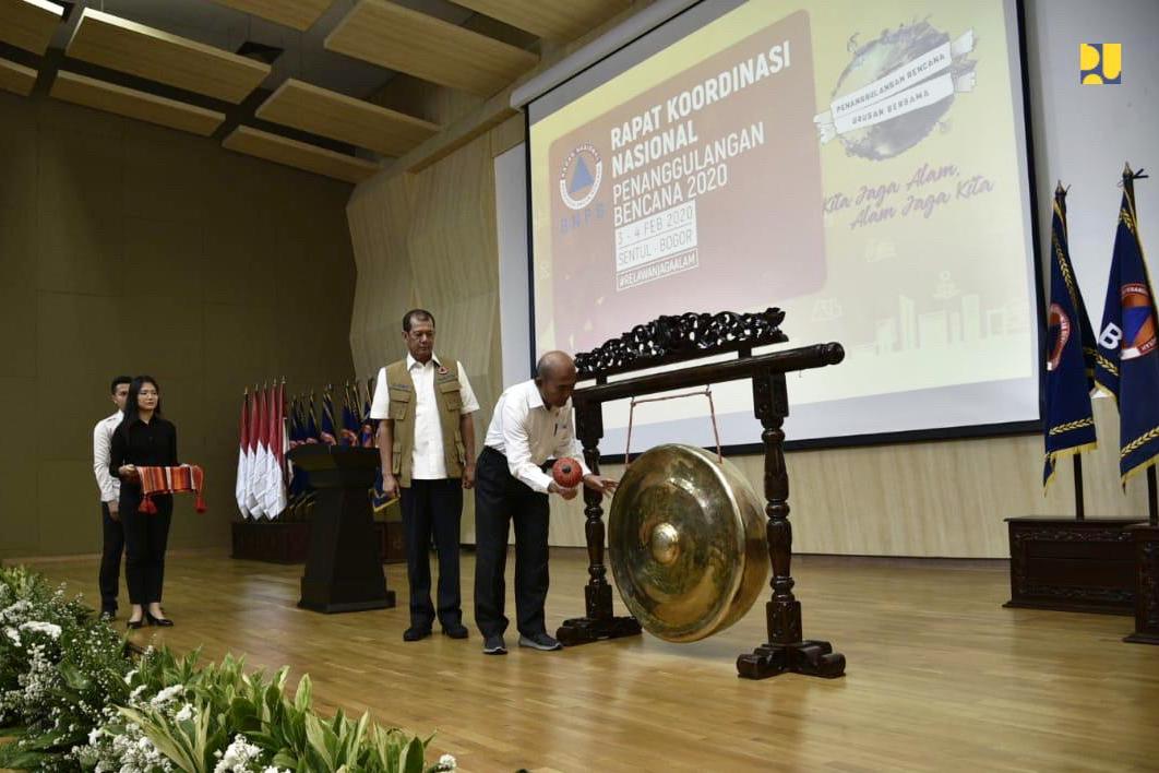 Menko PMK Muhadjir Effendy membuka  Rapat Koordinasi Nasional Penanggulangan Bencana 2020 di Sentul, Senin (3/2/2020).