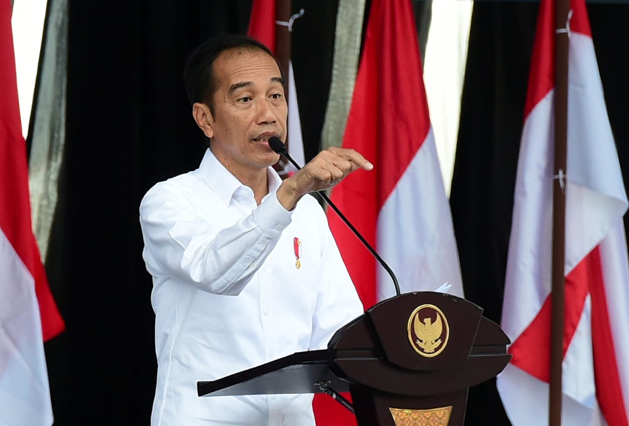 Presiden saat berpidato di acara kenduri Kebangsaan di Aceh