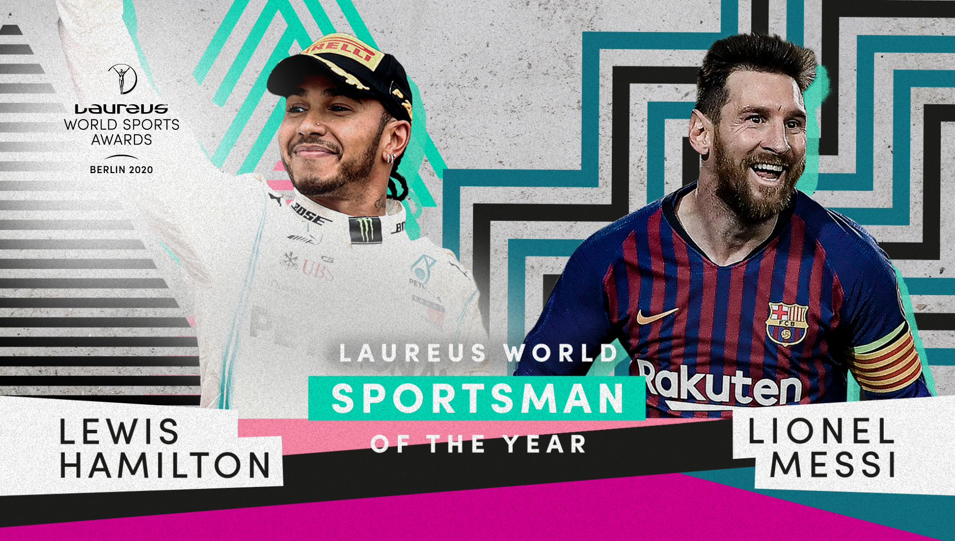 Lewis Hamilton dan Lionel Messi meraih penghargaan untuk olahragawan terbaik di dunia, Laureus World Sportsman of the Year.