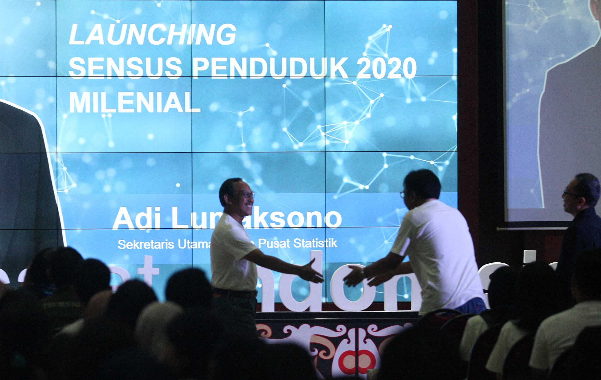 Sekretaris Utama BPS, Adi Lumaksono, memberikan sambutan saat Launching Sensus Penduduk 2020 Milenial, di Jakarta, Sabtu (15/2).