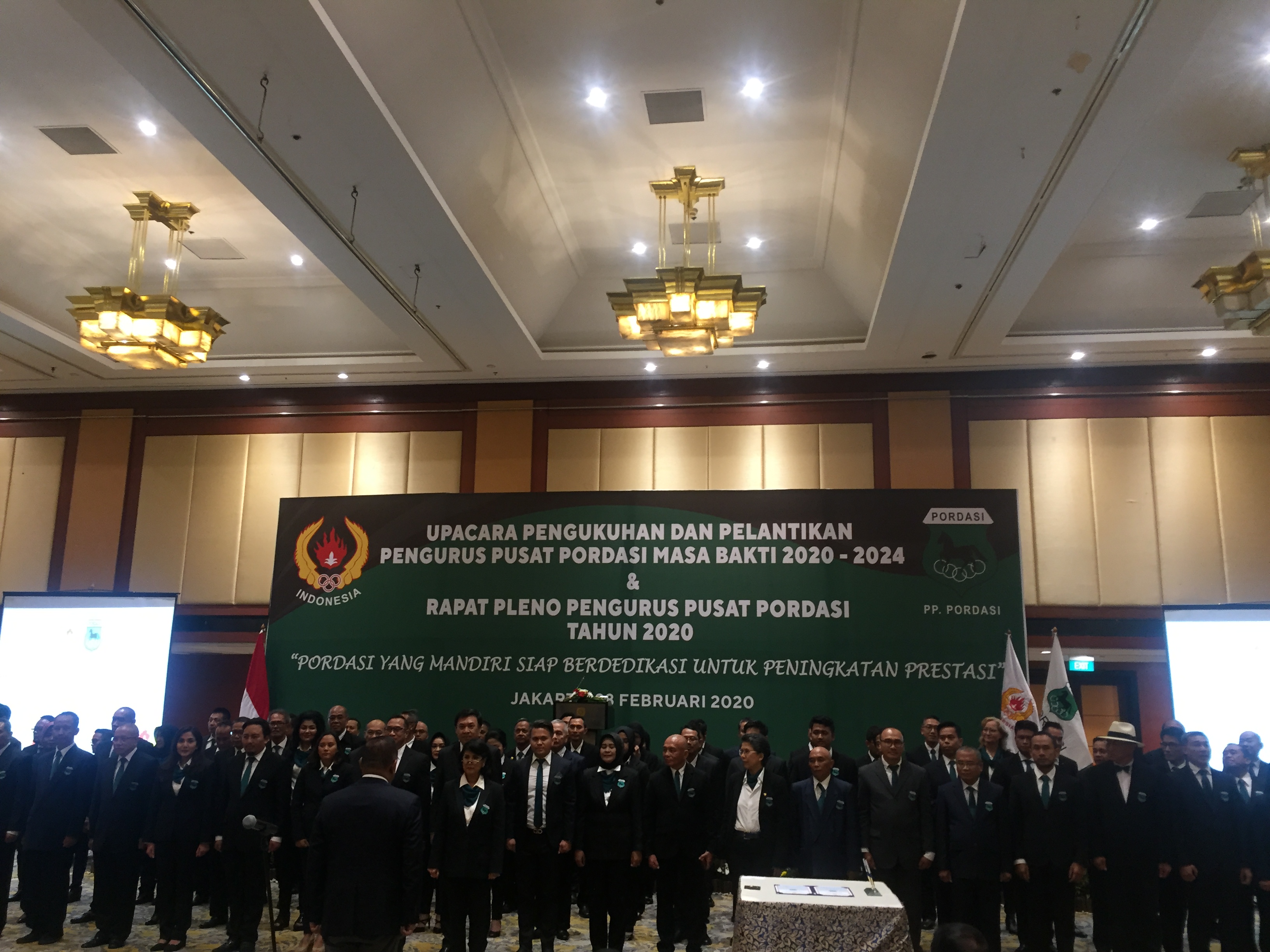Acara pelantikan pengurus PB Pordasi dan Olimpiade 2032. 
