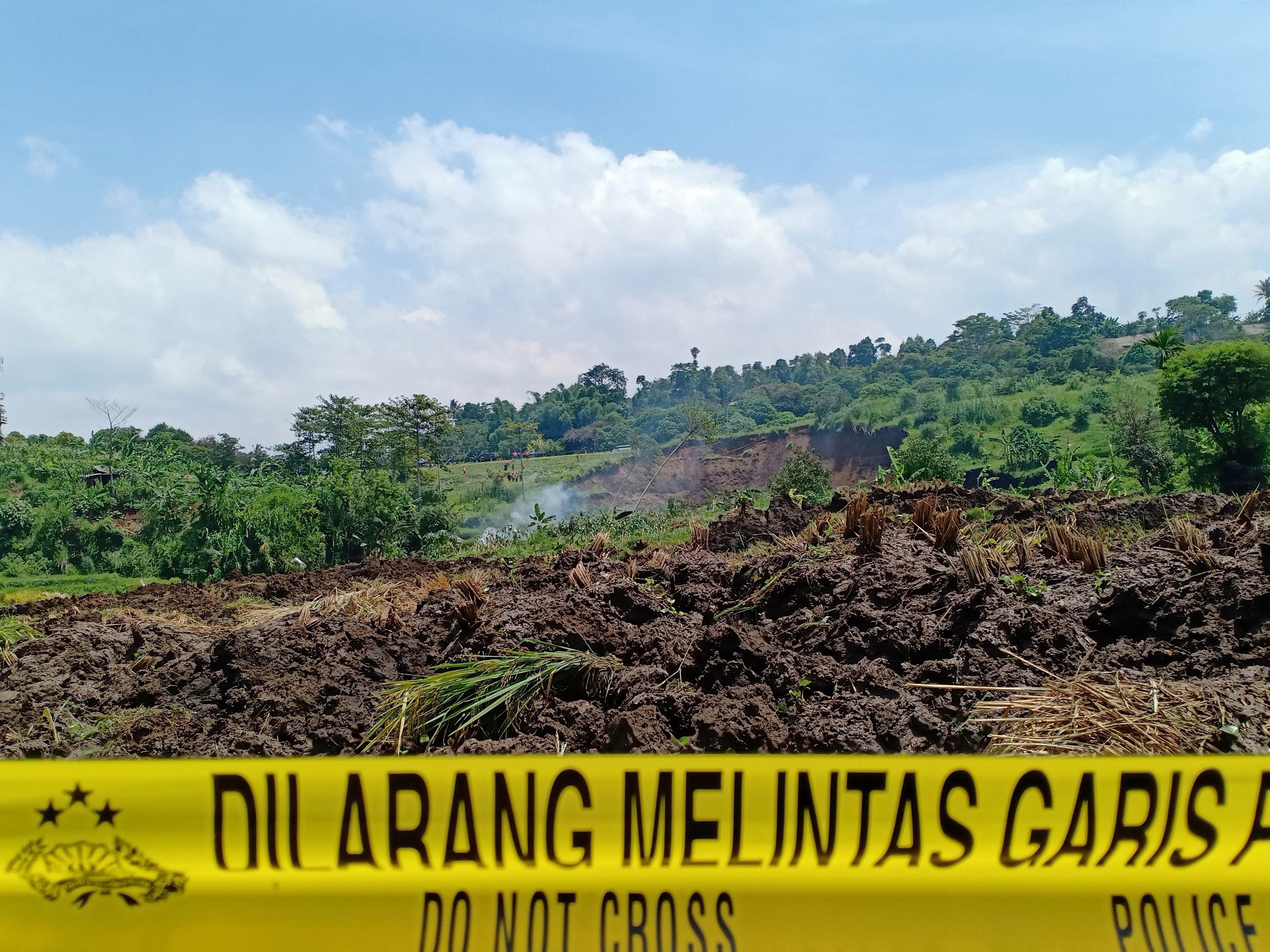 Lokasi longsor di Kampung Hegarmanah, Desa Sukatani, Kecamatan Ngamprah, Kabupaten Bandung Barat
