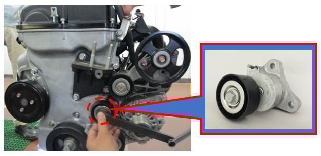 Rancangan Engine Auto Tensioner di mesin Mitsubishi