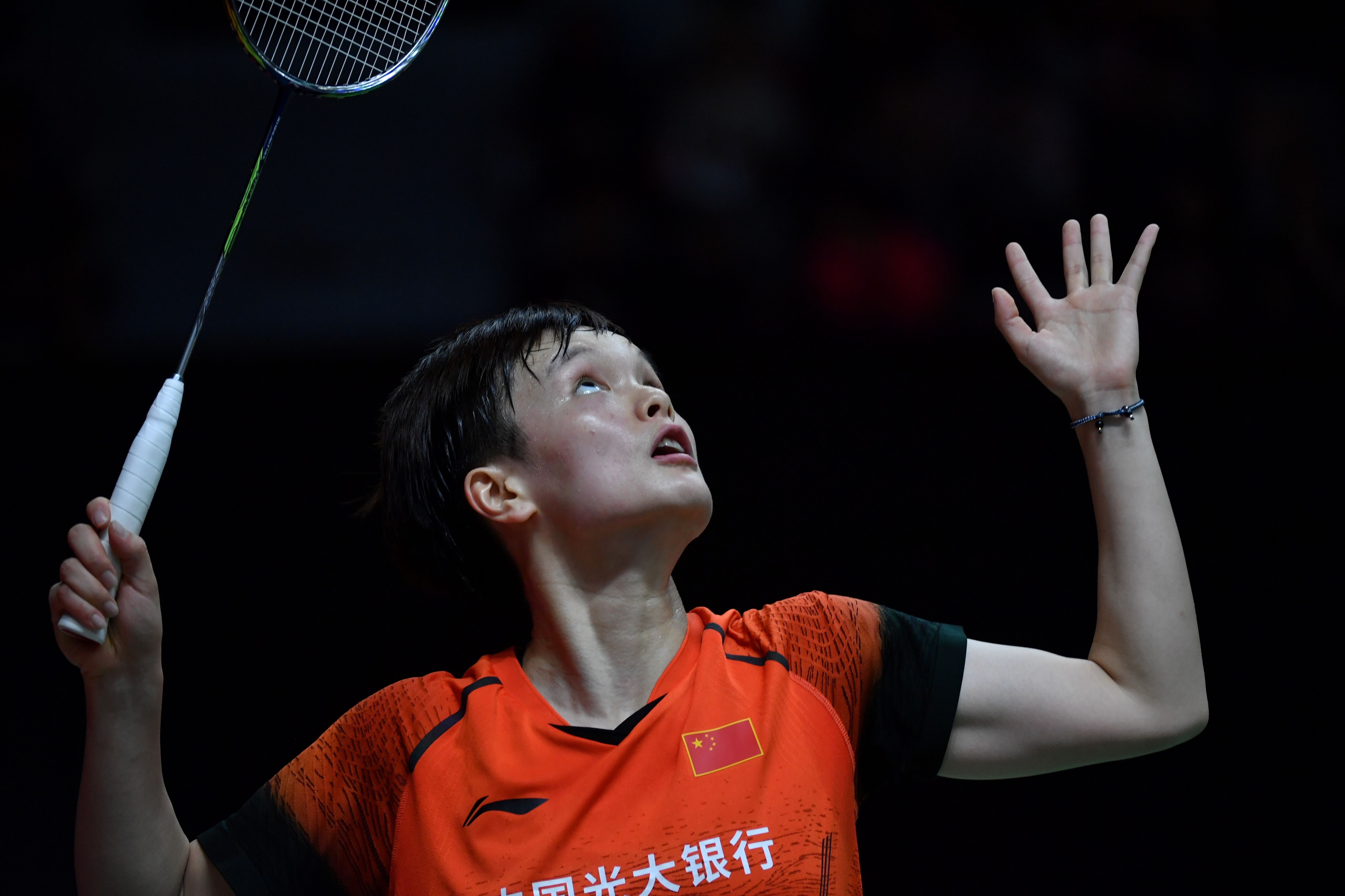 Pebulu tangkis putri Tiongkok Wang Zhiyi saat tampil di Indonesia Masters