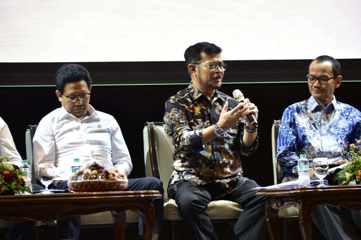 Mentan Syahrul Yasin Limpo (tengah) saat menghadiri Talkshow 'Promotif Preventif Membentuk SDM Unggul Indonesia Maju 2045'. 