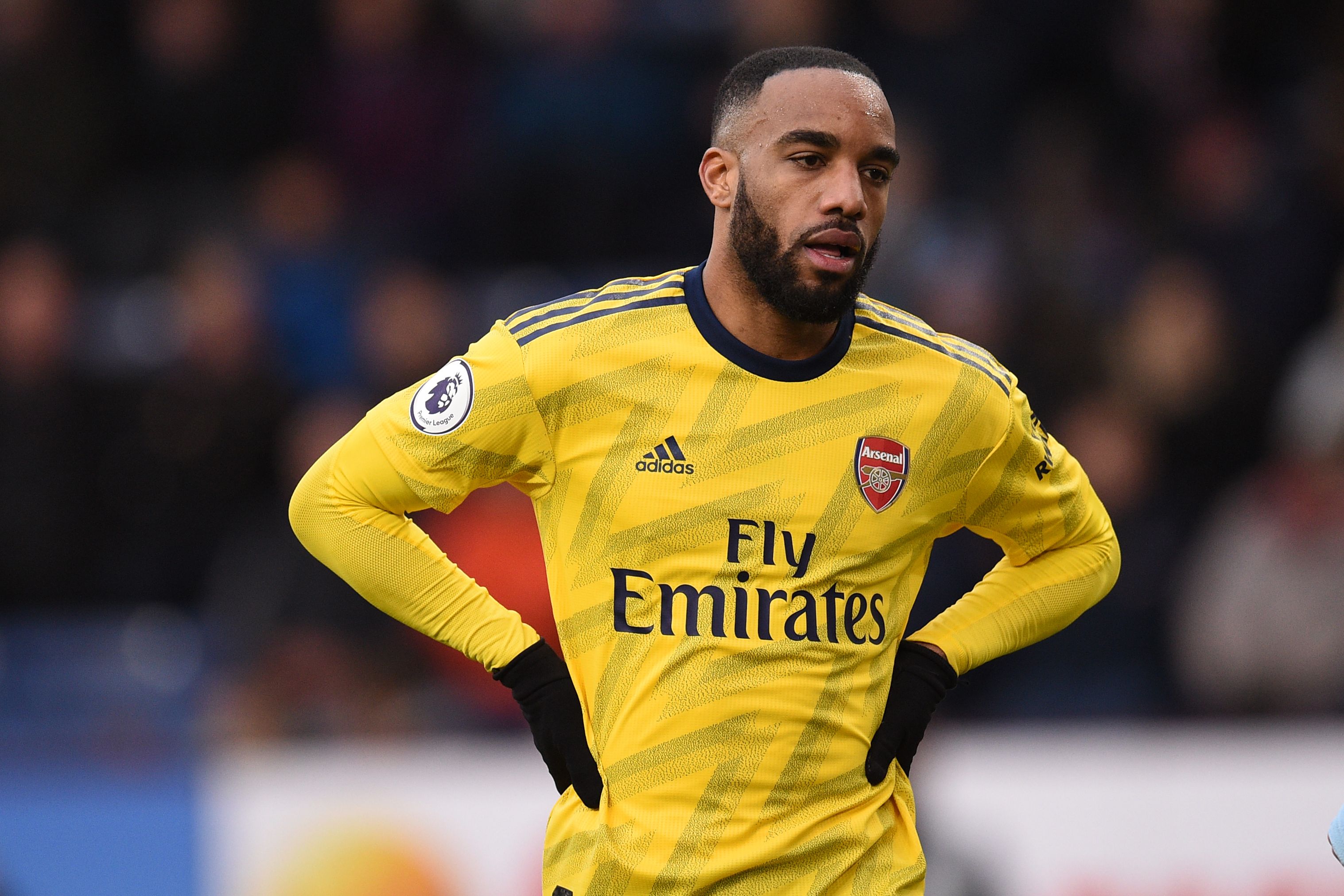 Ekspresi  Alexandre Lacazette setelah Arsenal gagal memetik kemenangan atas Burnley