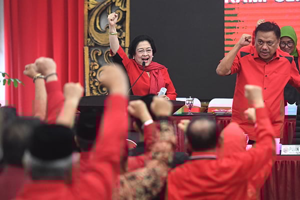 Ketua Umum PDIP Megawati Soekarnoputri saat pengumuman calon kepala daerah dan calon wakil kepala daerah yang diusung dalam Pilkada 2020.