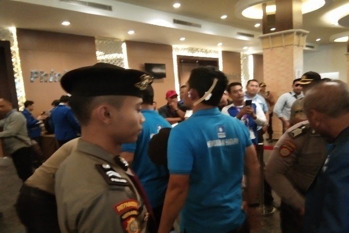 Salah satu peserta kongres V PAN yang alami luka-luka bagian kepala. (ANTARA)