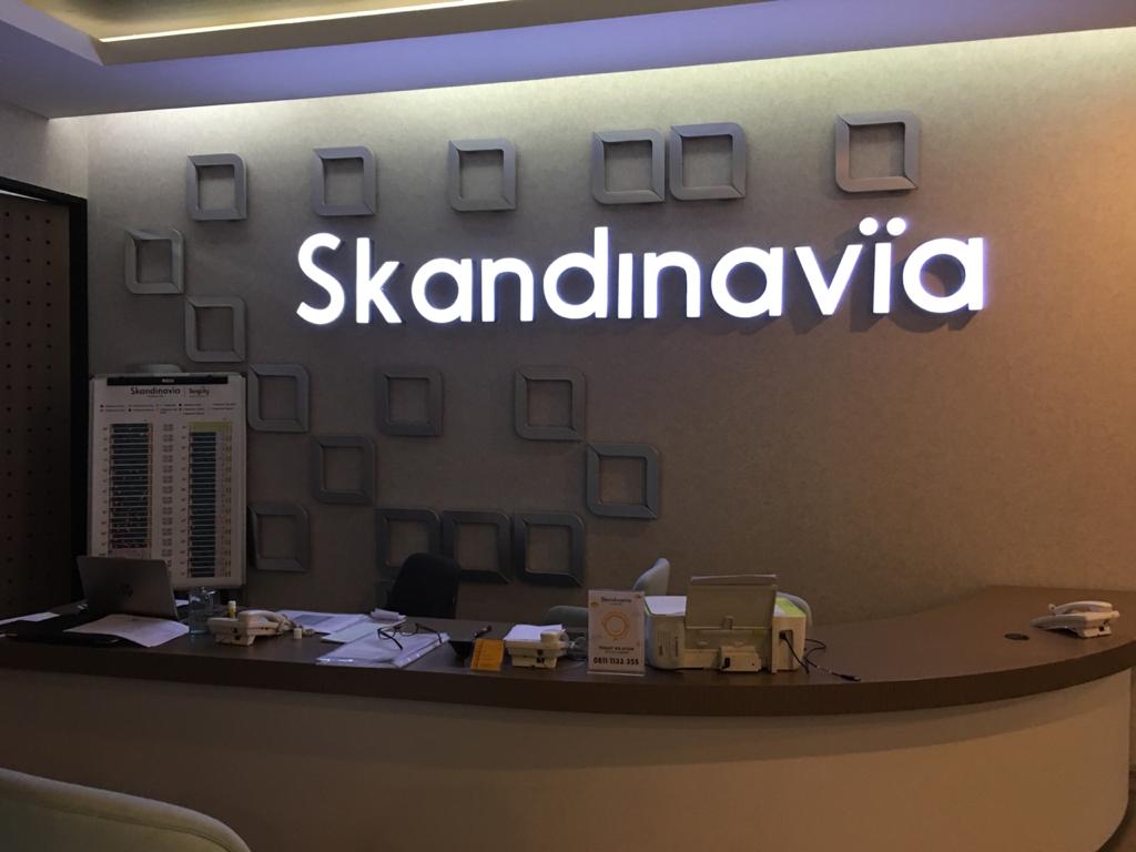 Ruang resepsionis apartemen Skandinavia