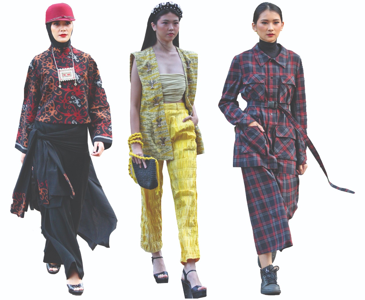 Beberapa rancangan dengan kekayaan budaya Kalimantan, yang akan ditampilkan di indonesia Fashion Week 2020.