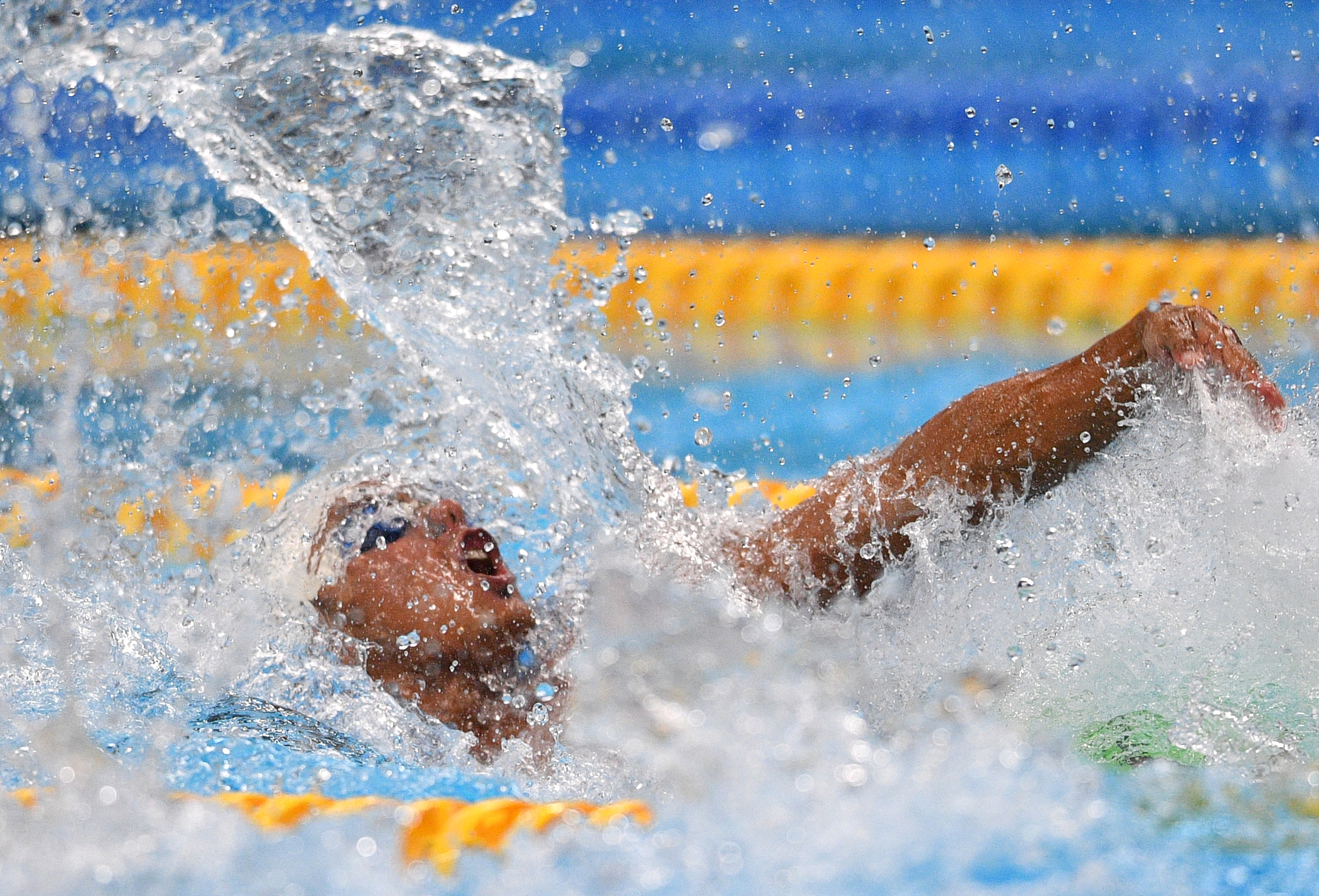 Perenang Indonesia I Gede Siman Sudartawa saat bertanding di Asian Games 2018