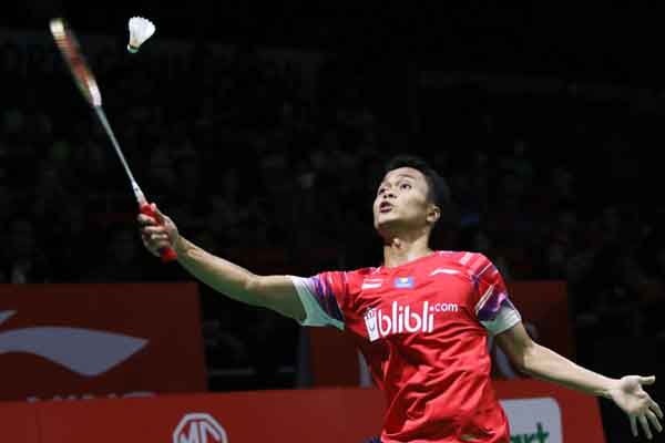 Pebulu tangkis tunggal putra Indonesia Anthony Sinisuka Ginting.
