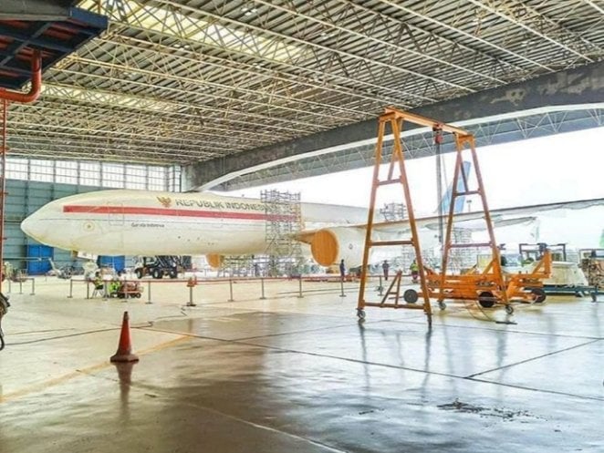 Foto pesawat baru kepresidenan Republik Indonesia yang diunggah oleh Roya Suryo ke akun twitter @KRMTRoySuryo2