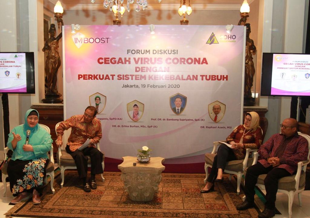 Forum Diskusi Cegah Virus Korona dengan Perkuat Sistem Kekebalan Tubuh di Jakarta, Rabu (19/2). 