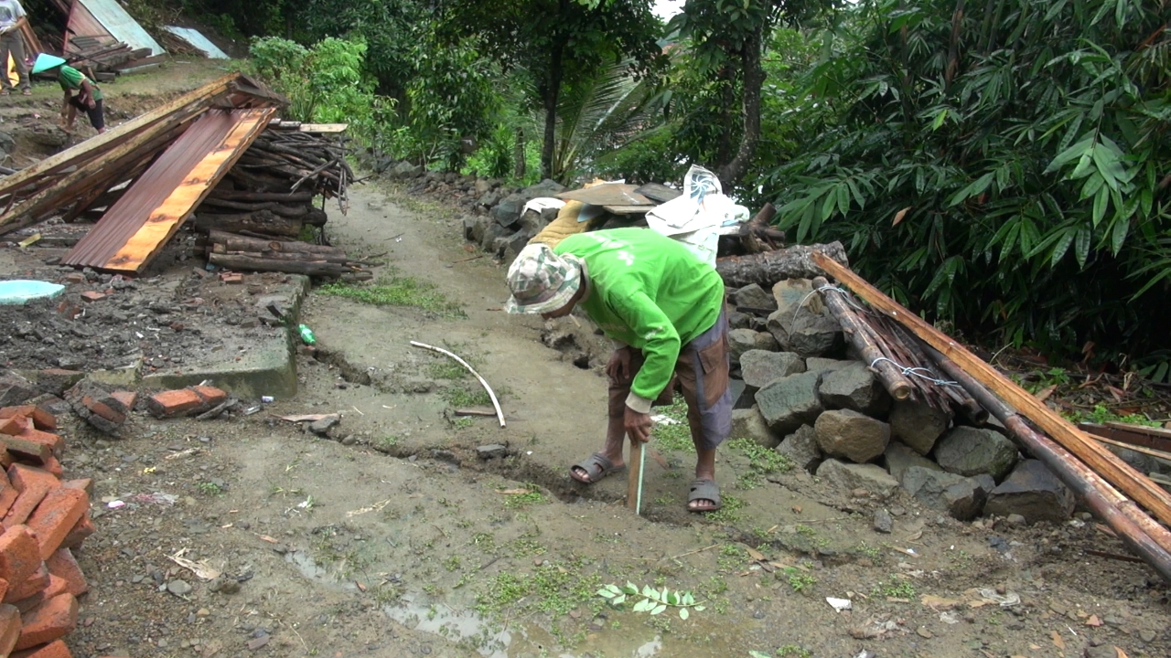 Salah satu lokasi tanah bergerak Kabupaten Tegal
