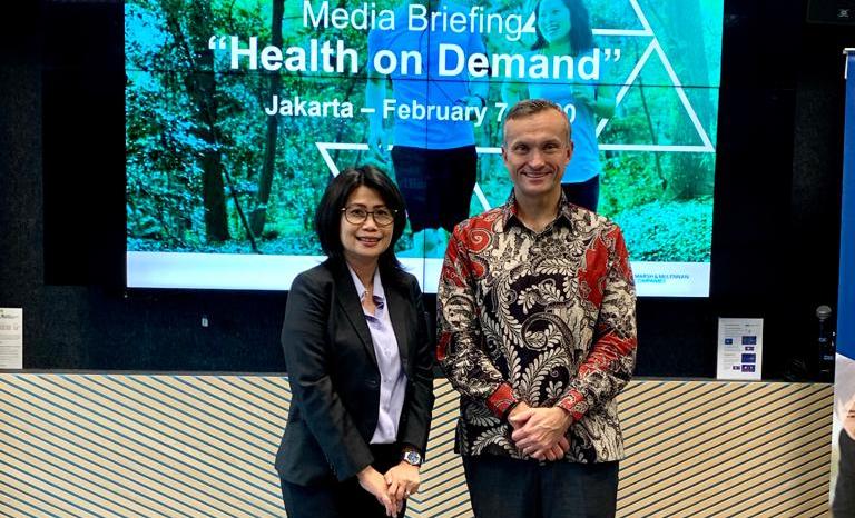 Acara Media Breifing 'Health on Demand' di Jakarta, Jumat (7/2).