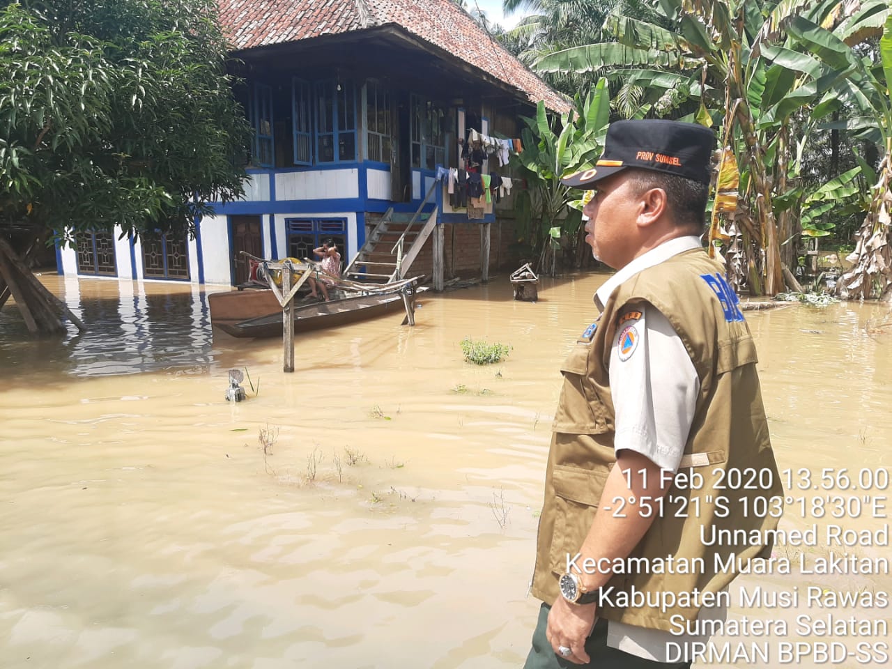 Banjir di Kecamatan Muara Lakitan, Kabupaten Musi Rawas, Sumsel akibat  intensitas hujan tinggi.