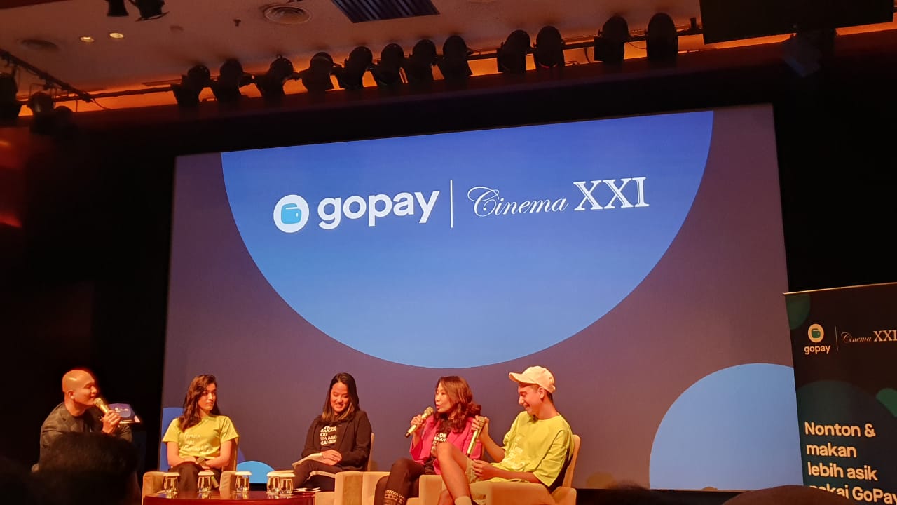 Suasana peluncuran kerja sama antara Cinema XXI dan GoPay, di Jakarta, Selasa (25/2)