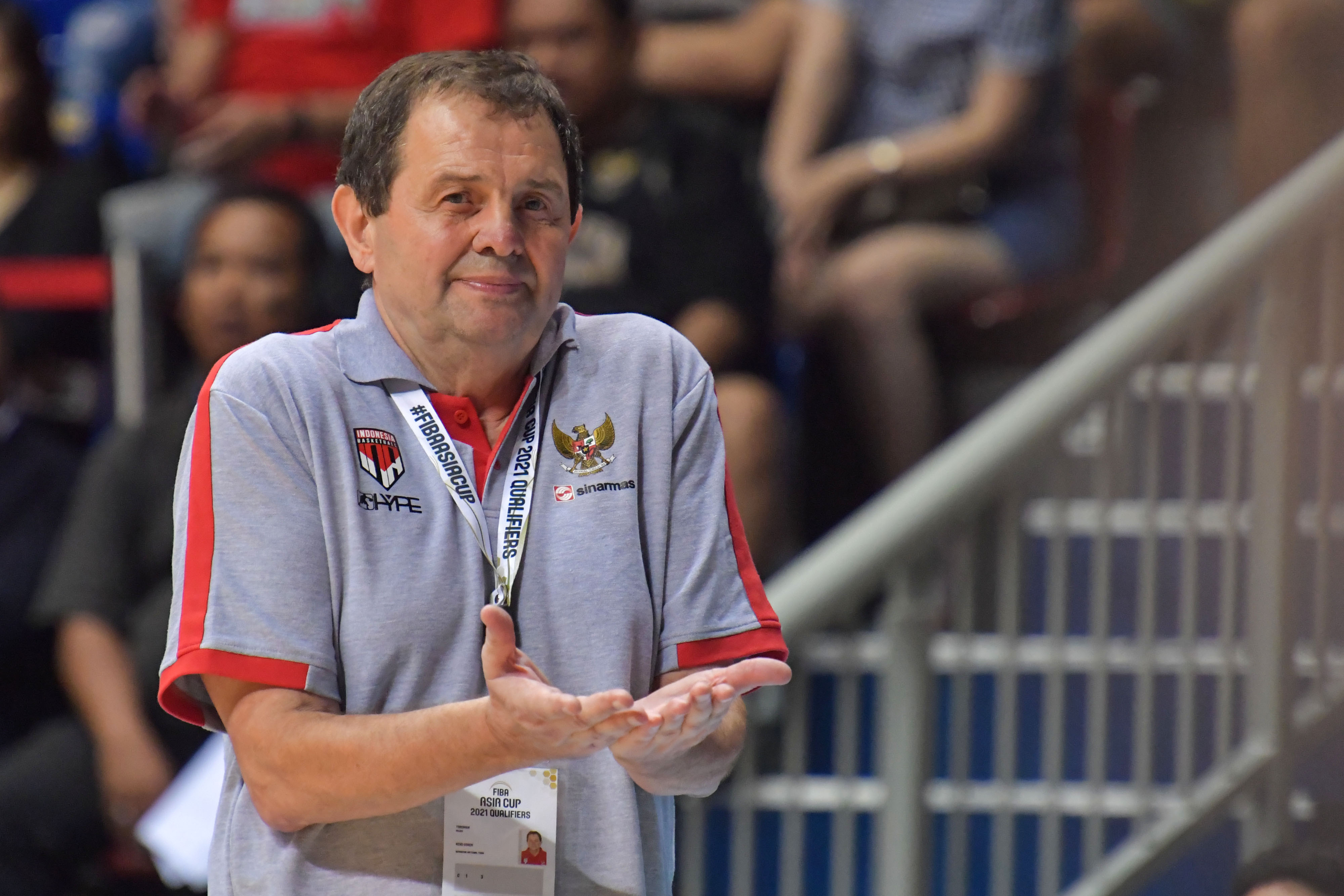 Pelatih Tim Nasional Indonesia Rajko Toroman di Mahaka Arena, Jakarta, Minggu (23/2/2020). 