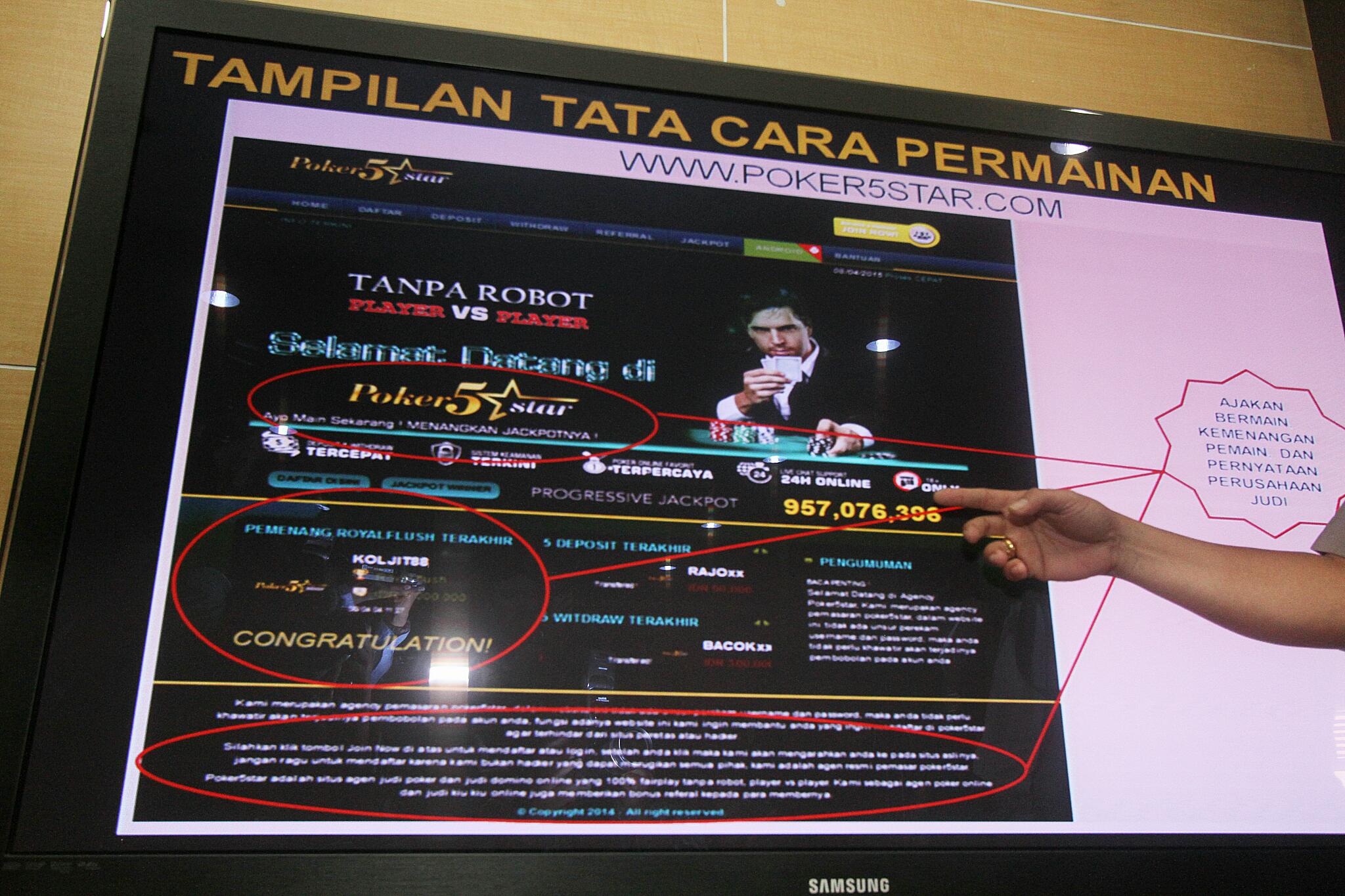 Tampilan situs judi online