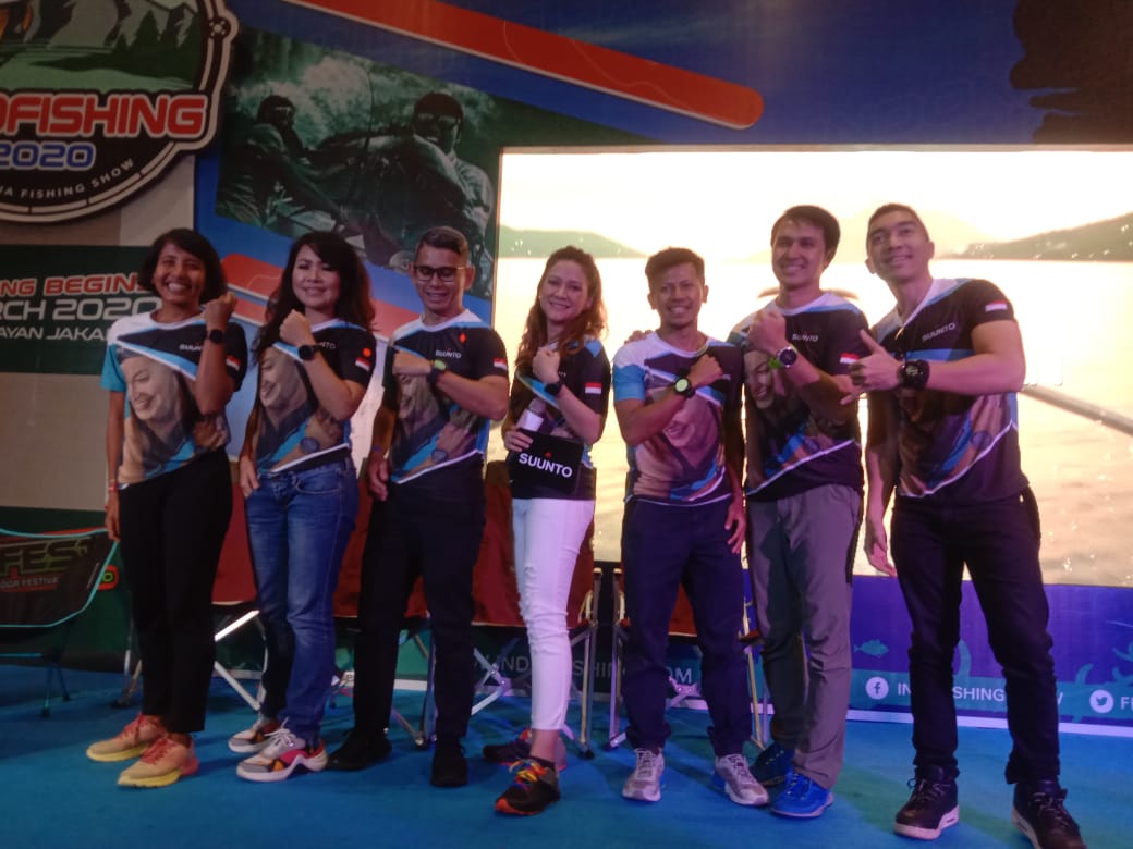 Acara peluncuran Suunto 3 dan Pre-Order Suunto 7 pada Indofest - Indofishing 2020 di JCC Hall A & B Senayan, Jakarta, Sabtu (14/3).