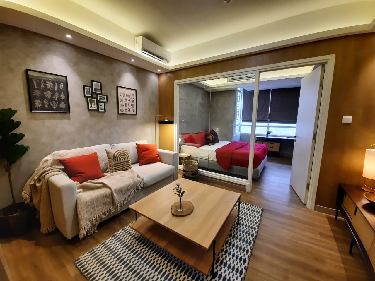 Interior fuill furnished di unit apartemen Skandinavia