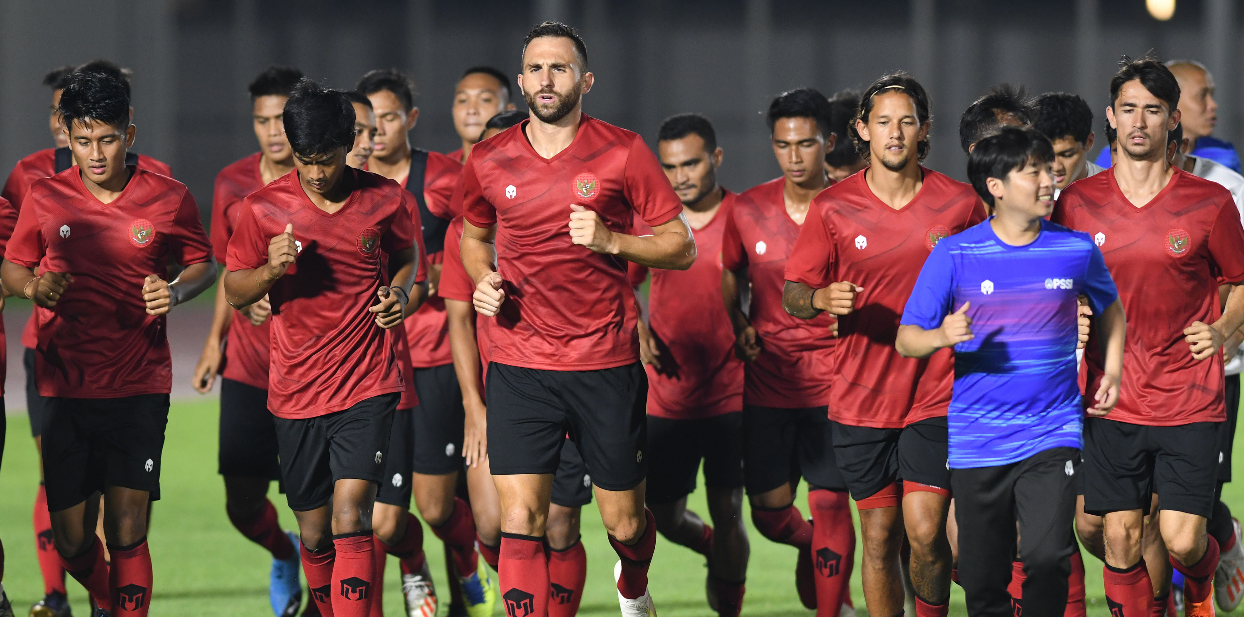 Punggawa Timnas saat berlatih di bawah asuhan Shin Tae Yong, Februari silam