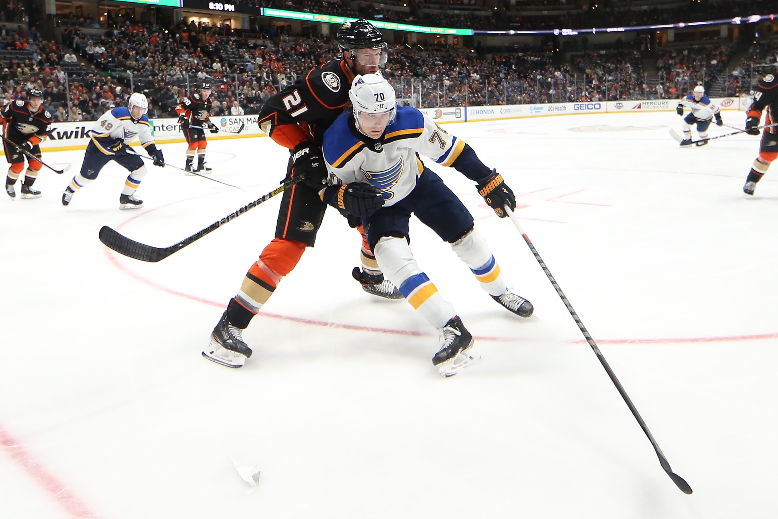 Ilustrasi permainan hoki es.