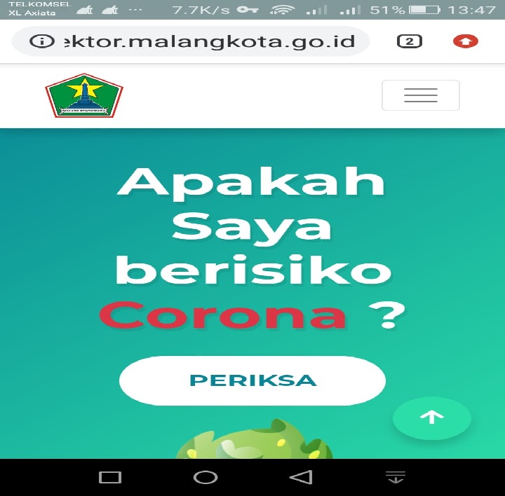 Aplikai korona yang diluncurkan Kota Malang