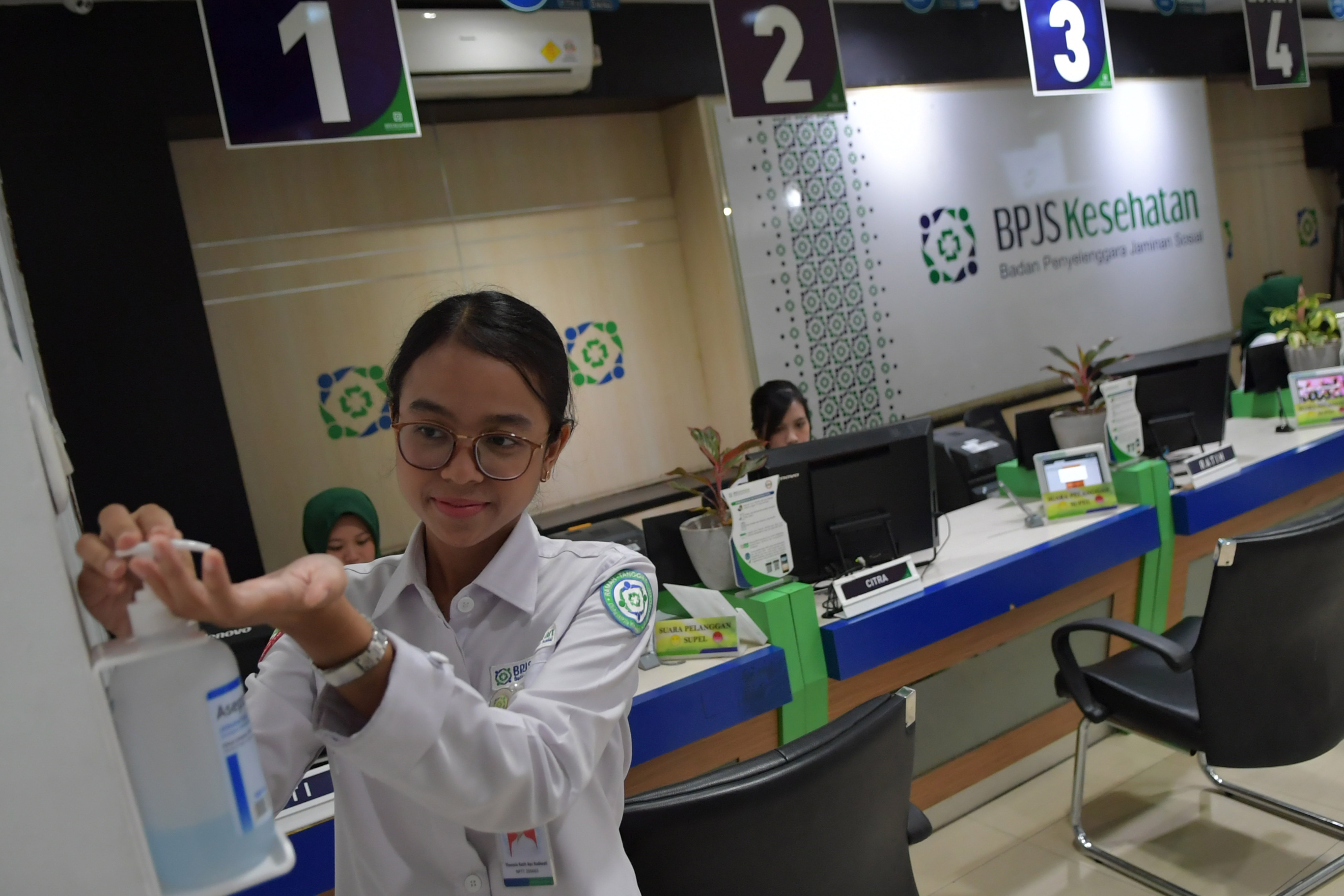 Kantor Pelayanan Kantor Badan Penyelenggara Jaminan Sosial (BPJS) Kesehatan Jakarta Pusat, Matraman, Jakarta, Senin (9/3/2020).