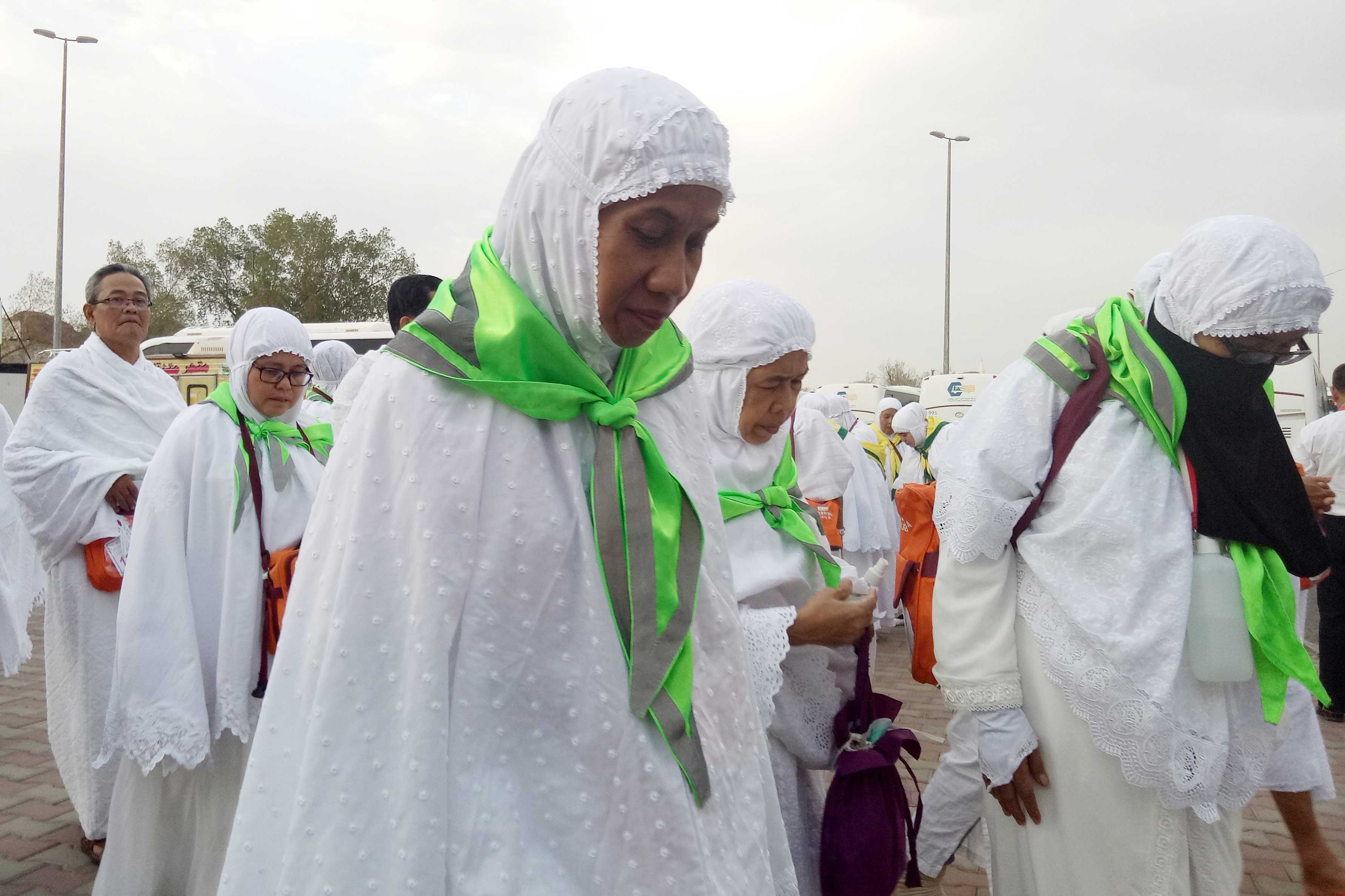 Ilustrasi -- Kloter pertama jemaah haji Indonesia dari embarkasi Medan (7/8/2017)