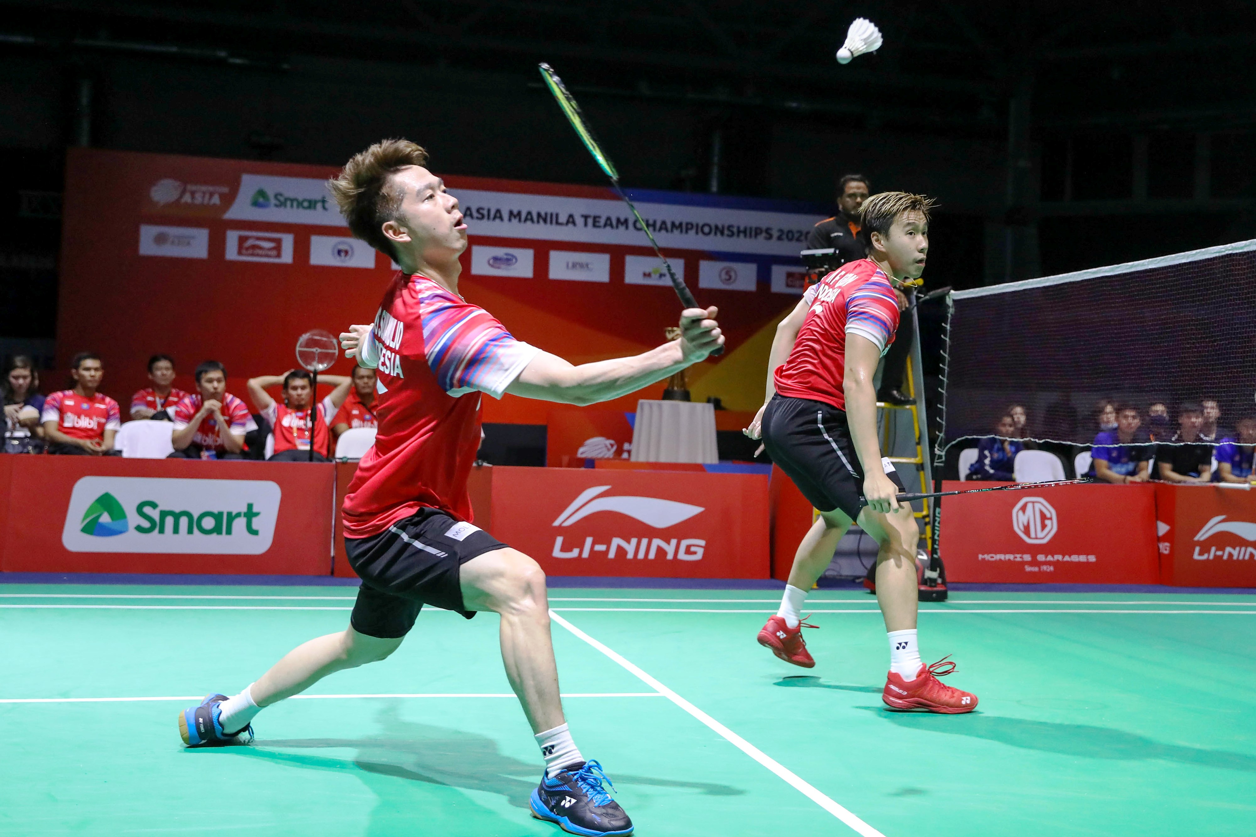 Kevin Sanjaya Sukamuljo (kiri) dan Marcus Fernaldi Gideon menempati unggulan pertama ganda putra All England 2020. 