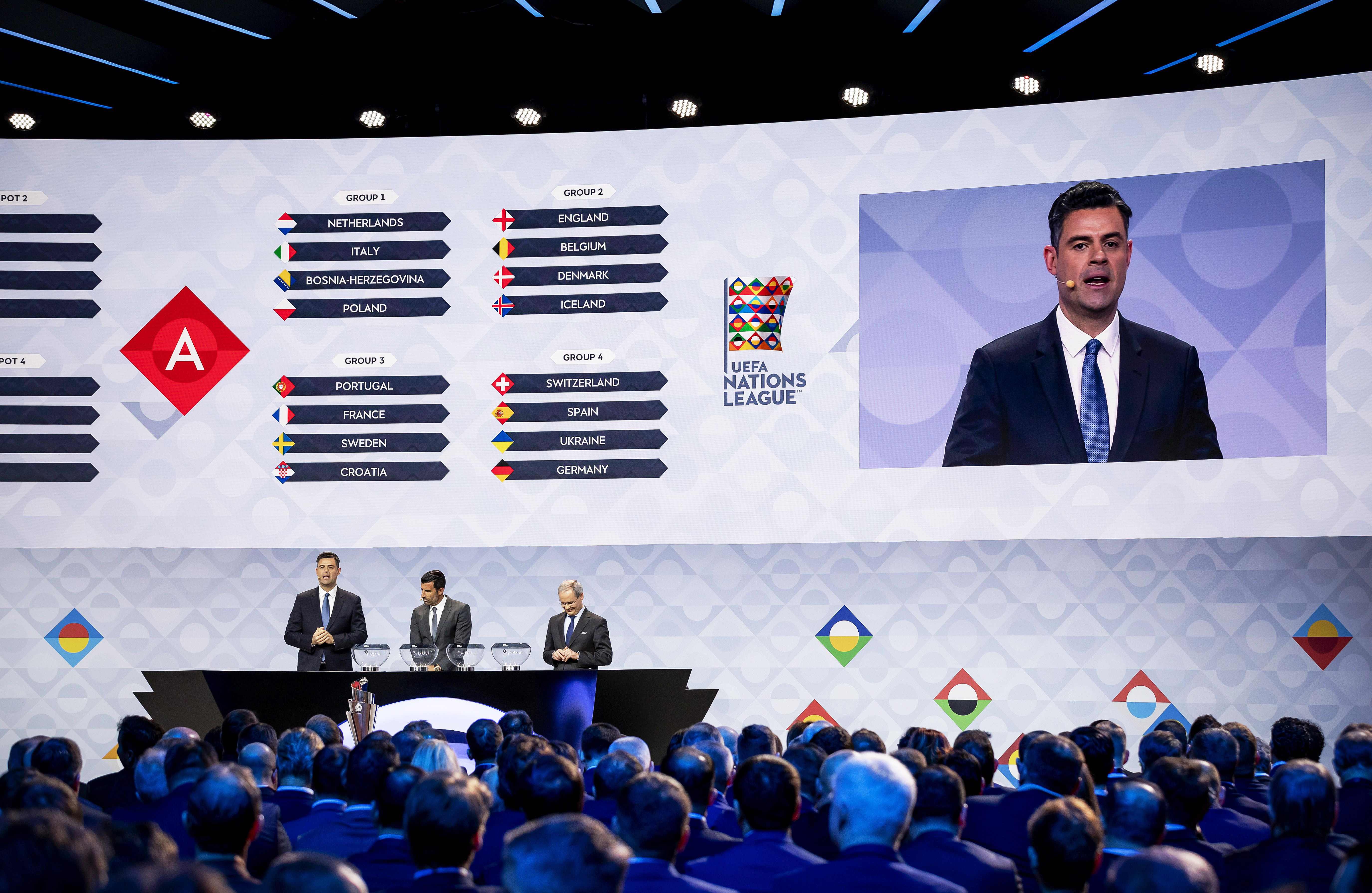 Suasana drawing Liga Negara UEFA.