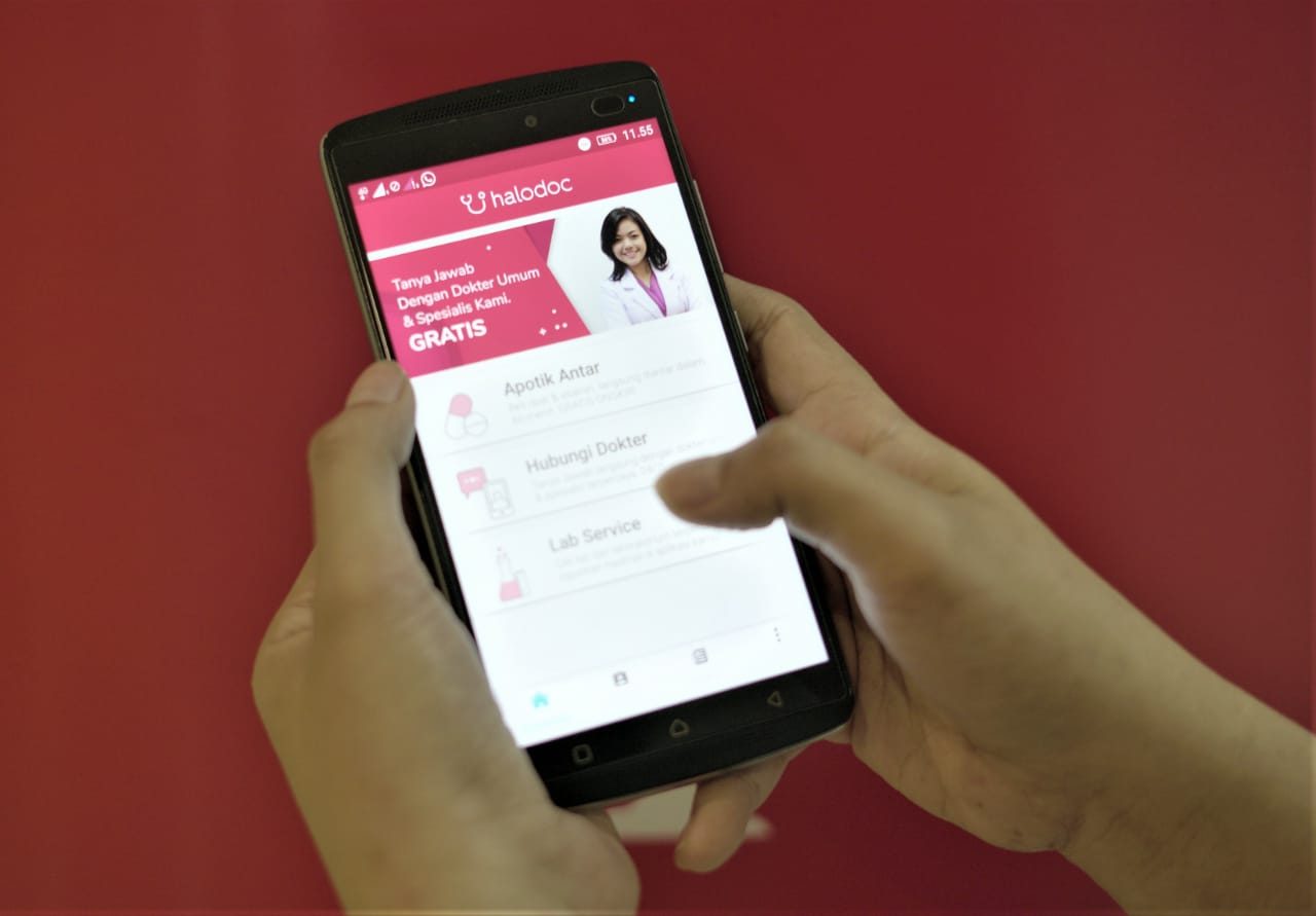Aplikasi Halodoc yang jadi salah satu layanan telemedik yang bekerja sama dalam penanganan pasien Covid-19