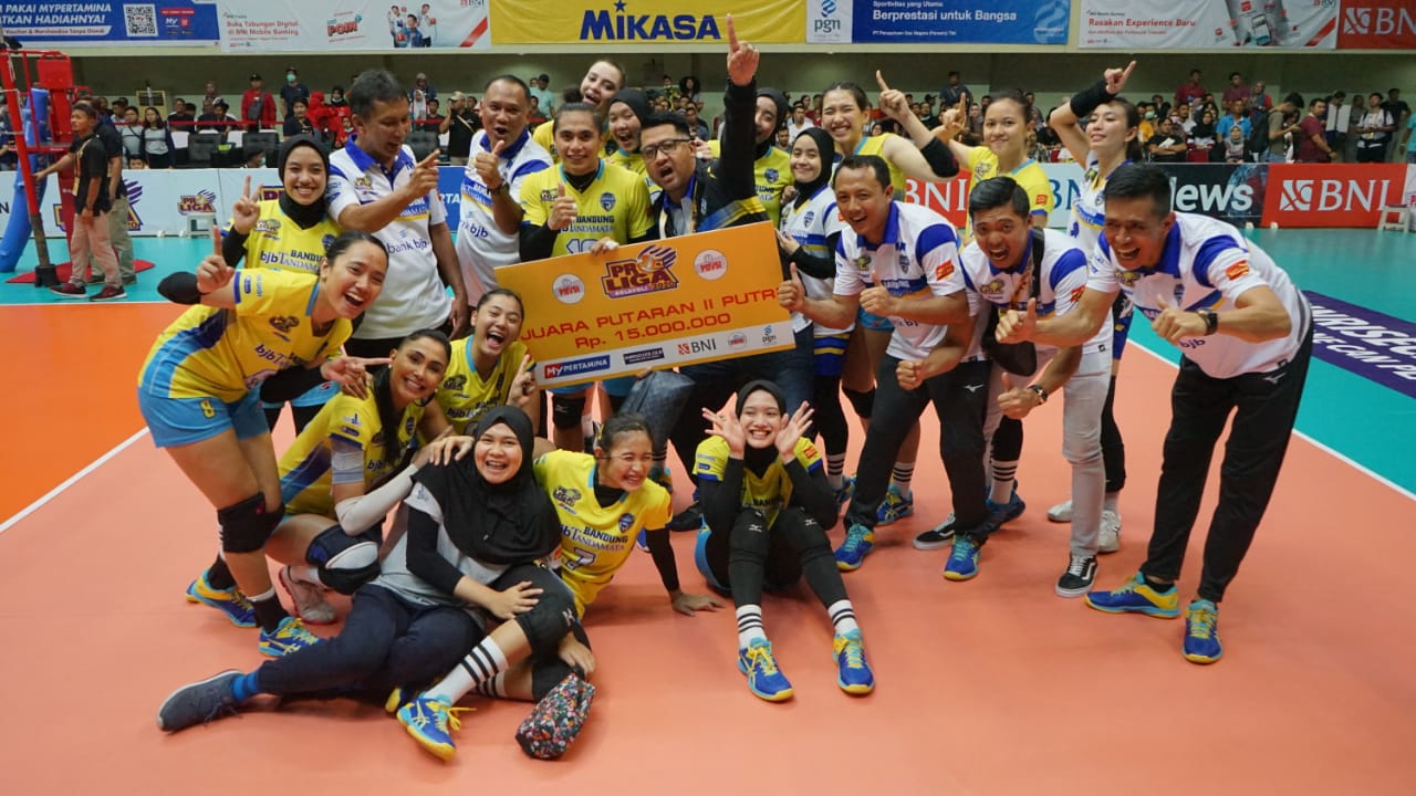 Kalahkan tim Jakarta Pertamina Energi (JPE), Bandung BJB Tandamata Juara Proliga 2020 di Seri II.